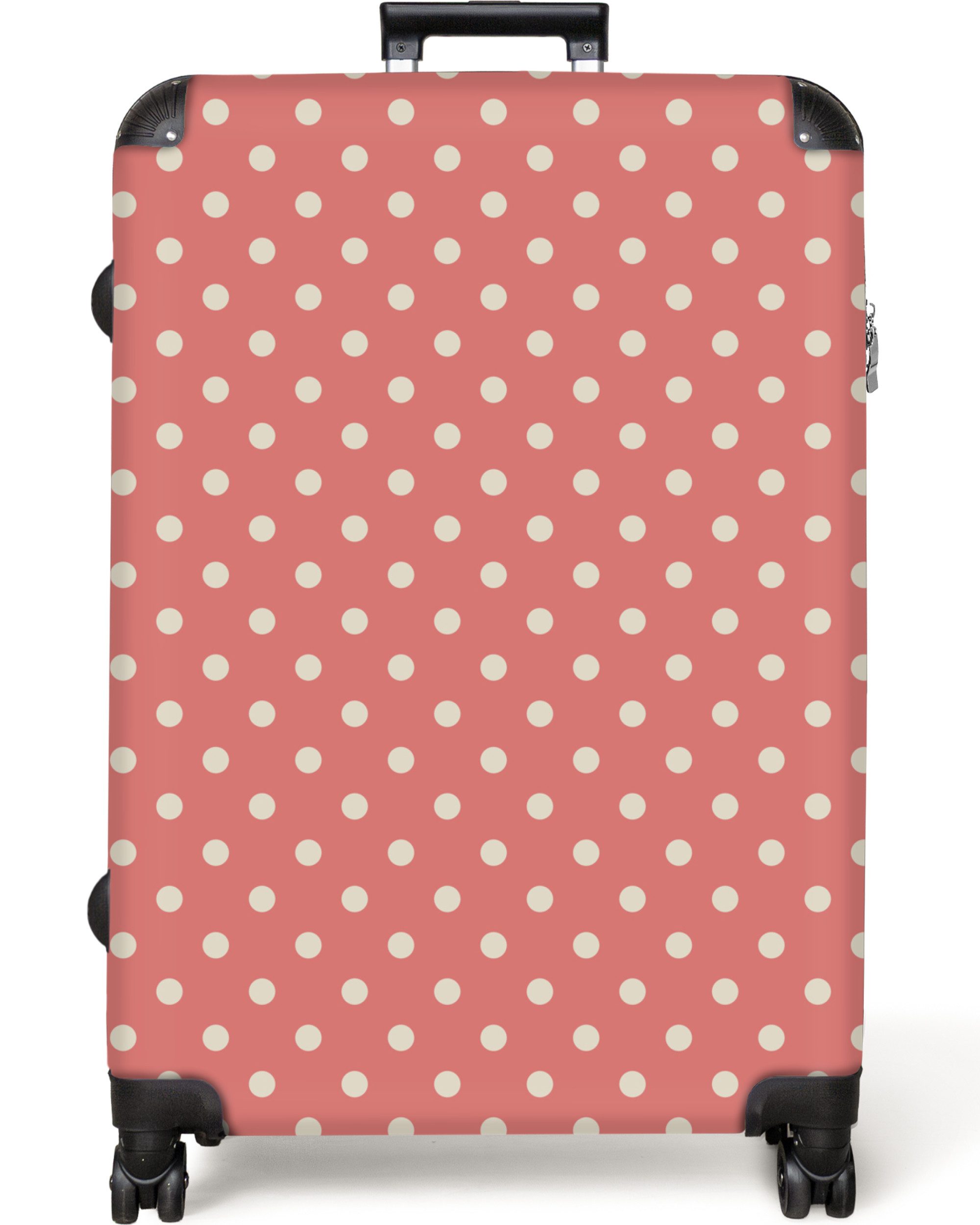 NoBoringSuitcases.com© Hartschalen-Trolley Punkte - Rosa - günstig online kaufen