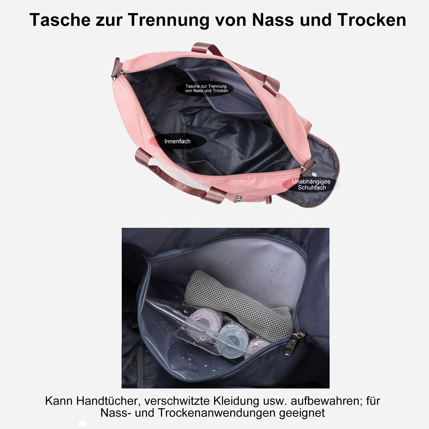Mutig Sporttasche Sporttaschen & Reisetasche für Damen mit Schuhfach und Na günstig online kaufen