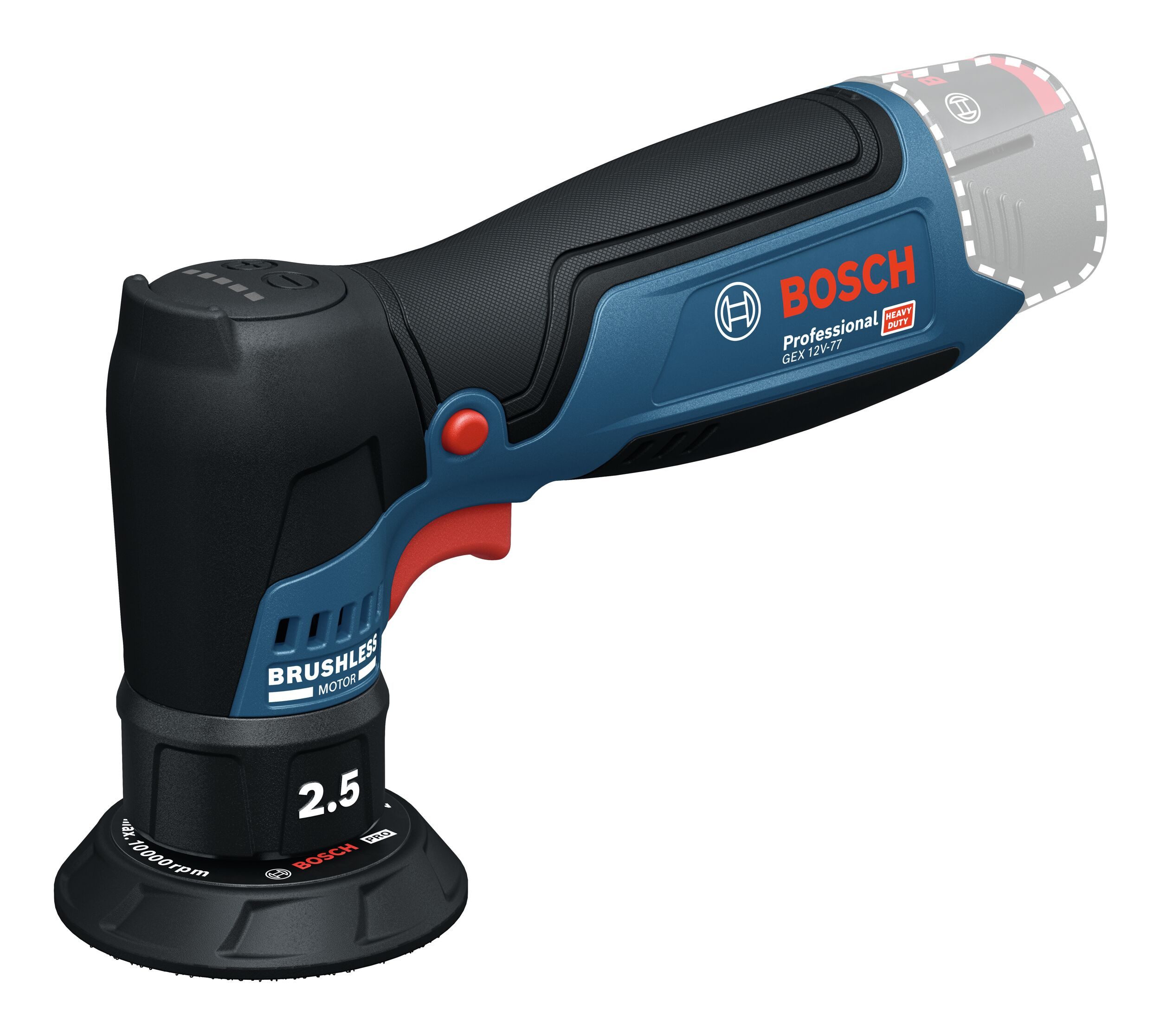 BOSCH Akku-Exzenterschleifer GEX 12V-77, max. 8000 U/min, 16000 U/min, Ohne Akku - im Karton