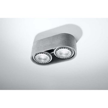 etc-shop Deckenstrahler, Leuchtmittel nicht inklusive, Deckenleuchte Deckenlampe Grau Beton 2-flammig L 27 cm Wohnzimmer