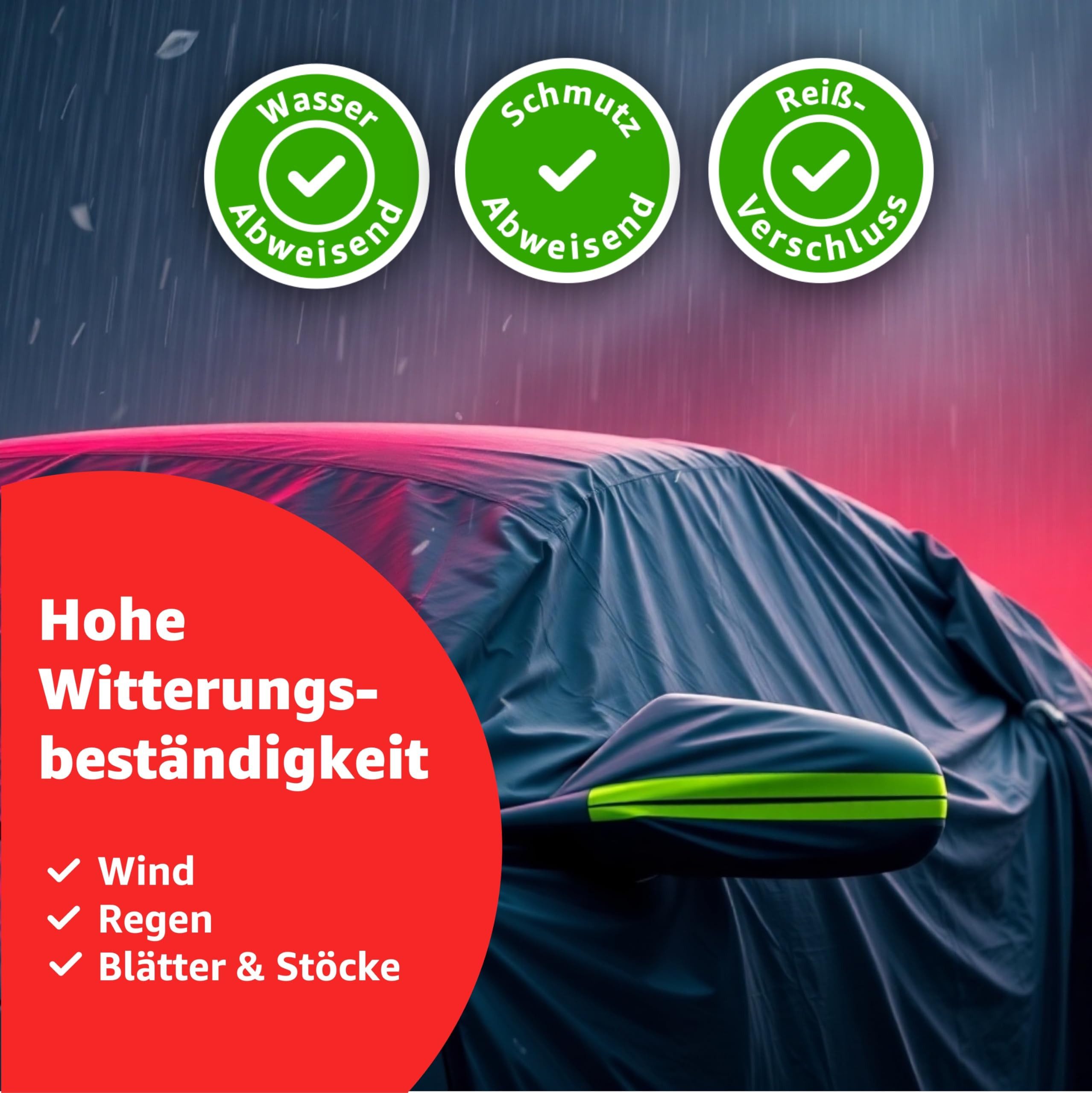 autogadget® Autoplane Autoschutzhülle - Auto Abdeckplane - Car Cover - Autoplane Silber (Packung, 1-St), reflektierende Streifen / Antikratzsicht