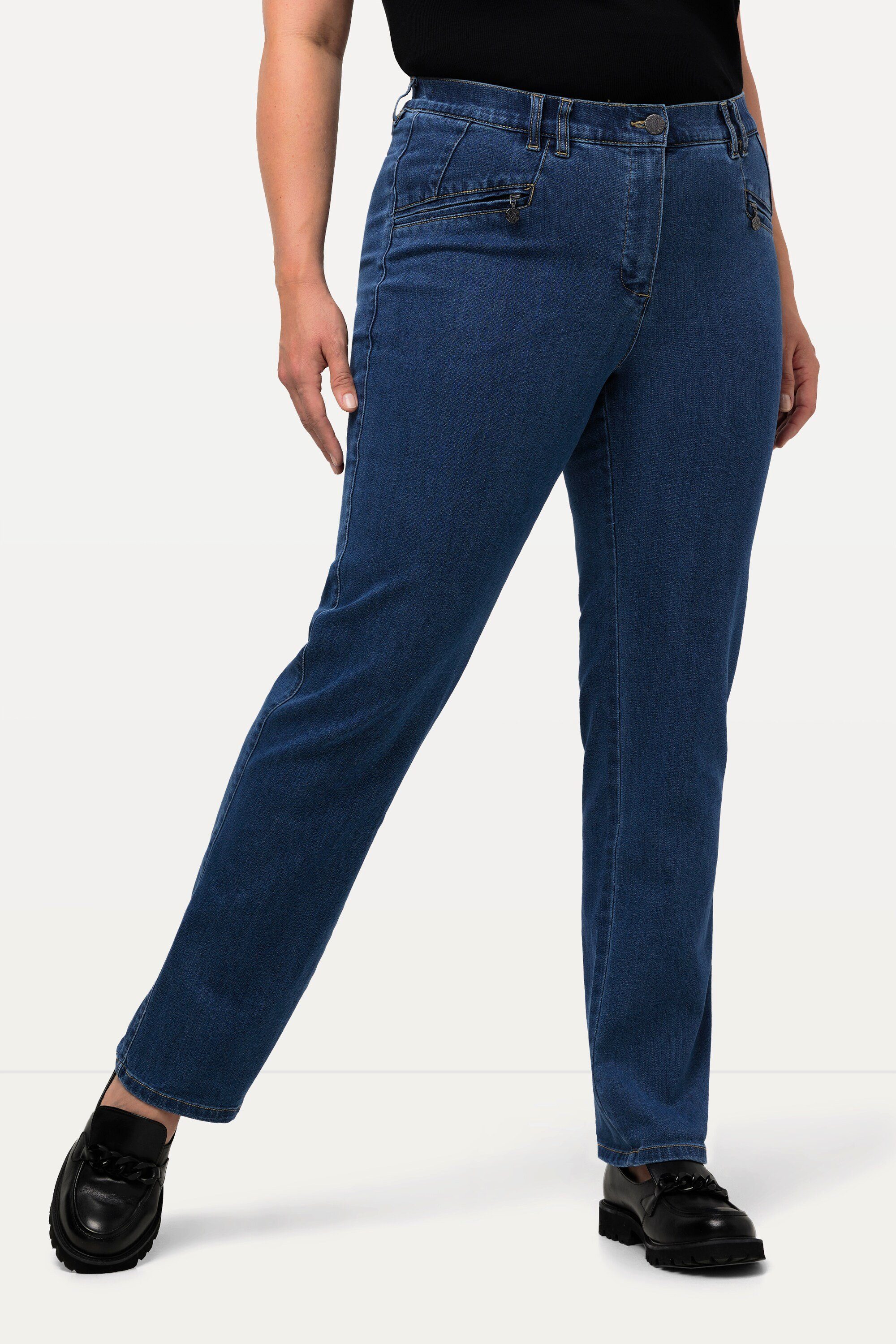 Ulla Popken Regular-fit-Jeans Джинсы Mony konisches Bein Reißverschlusstaschen