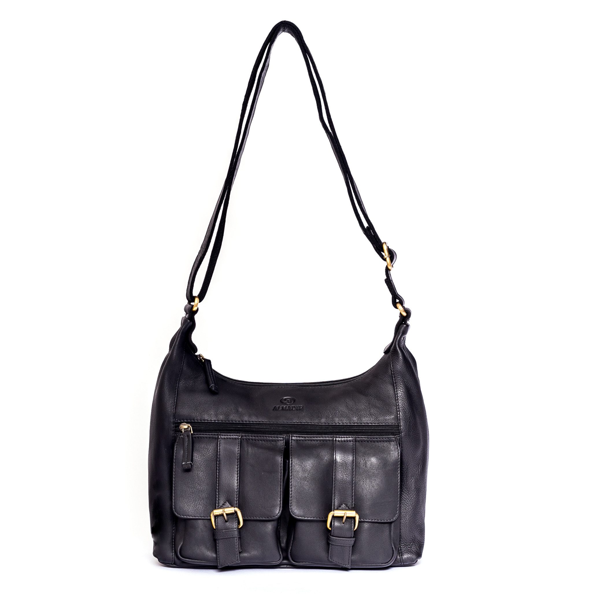 ALMADIH Umhängetasche Leder Damen Ledertasche LARA Schultertasche braun vin günstig online kaufen