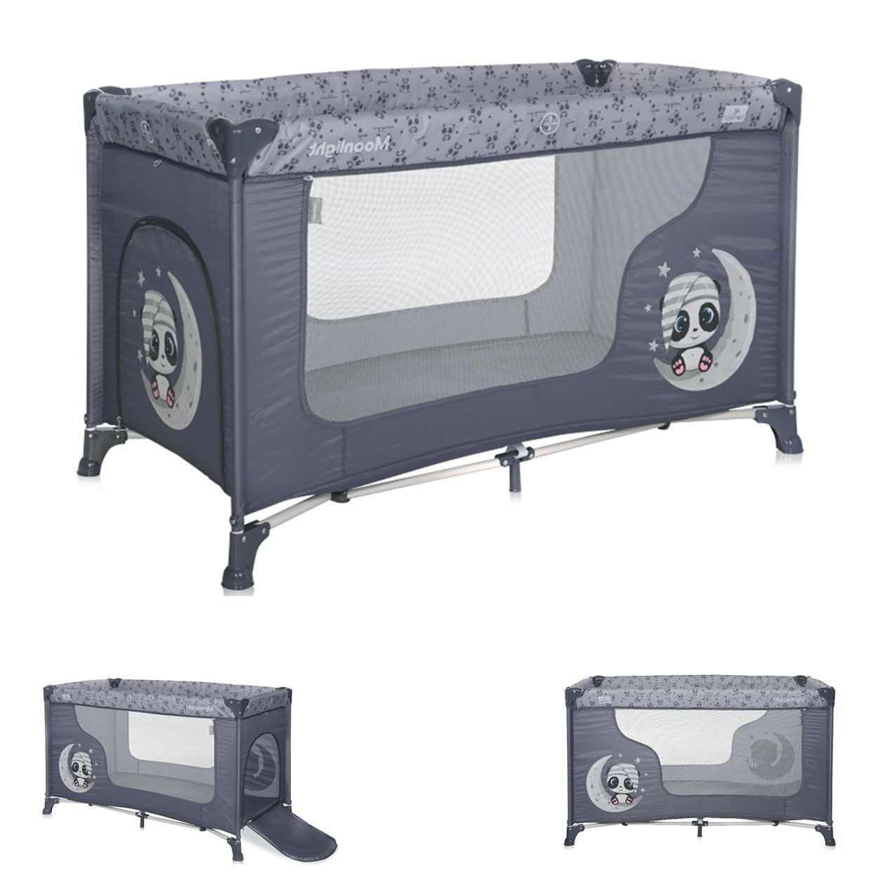 LORELLI Baby-Reisebett Moonlight, ab Geburt, Laufstall, Seiteneingang, Tragetasche, Faltmatratze