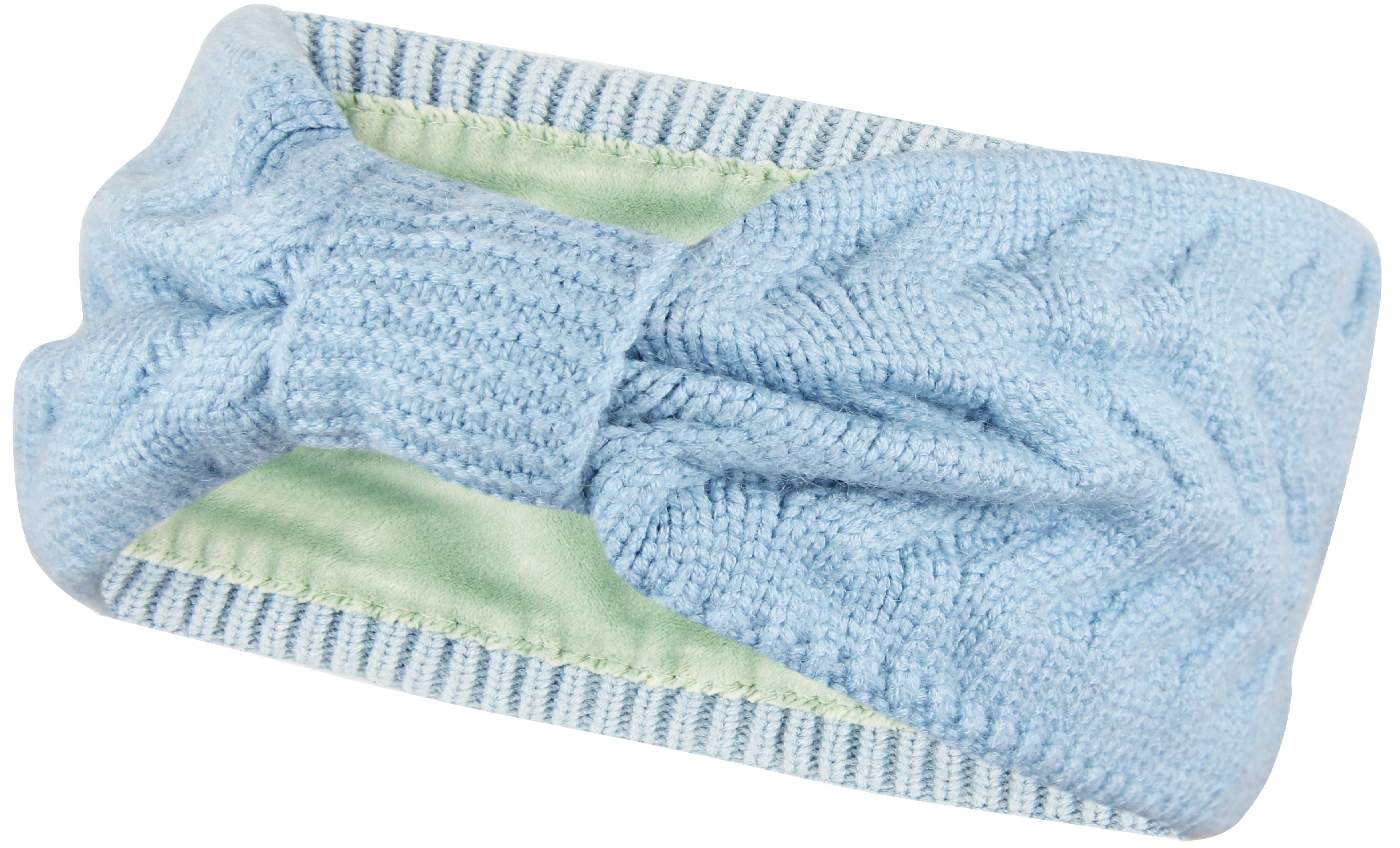 Schleife, Strick Damen Innenfutter Fleece mit Stirnband warmes Frentree Haarband, gefüttertes Mädchen Blau Ohrenwärmer