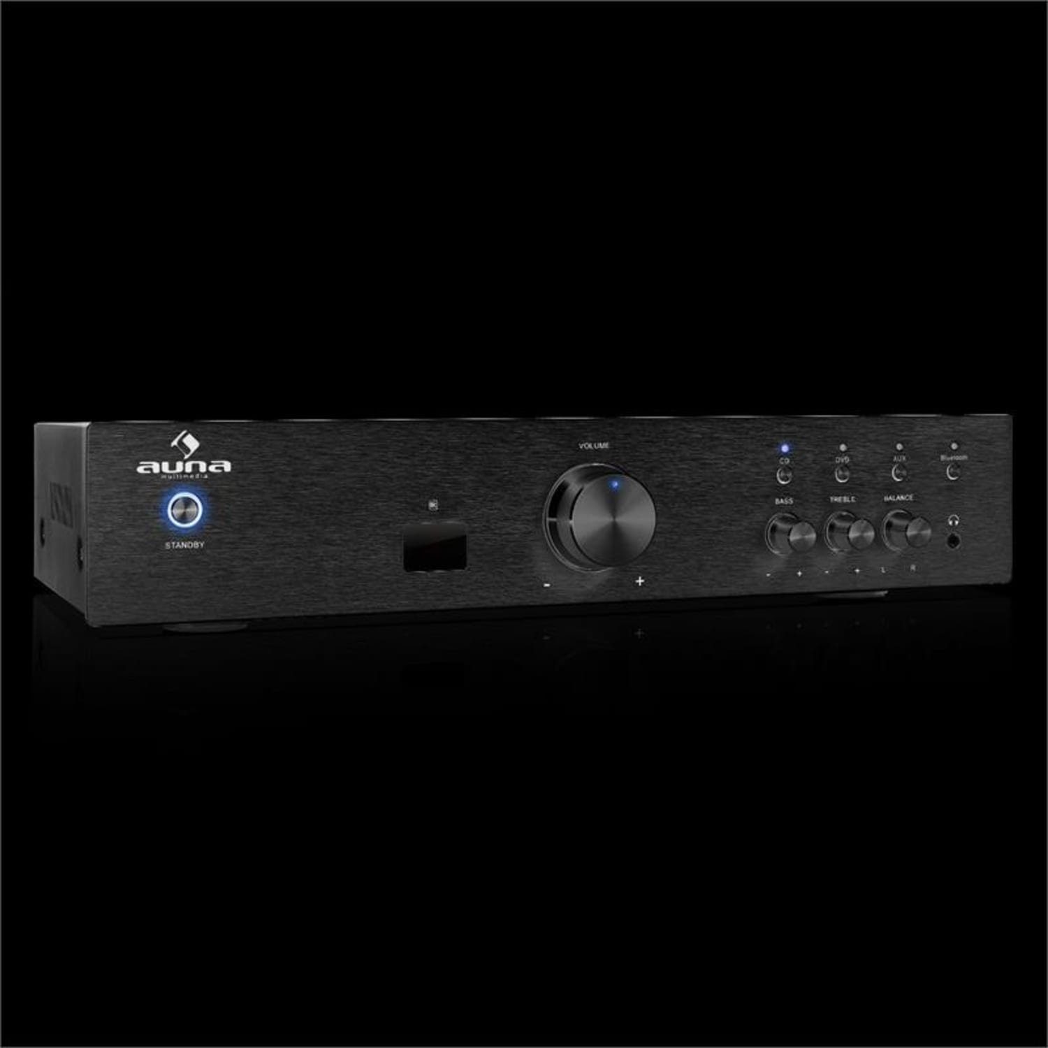 Auna AV2-CD508BT Audioverstärker (Anzahl Kanäle: 3 Stereo-Cinch-Line-Eingänge für CD-Player, DVD-Player sowie AUX-Quellen, Digital Audio Bluetooth Verstärker HiFi Stereo Amplifier)