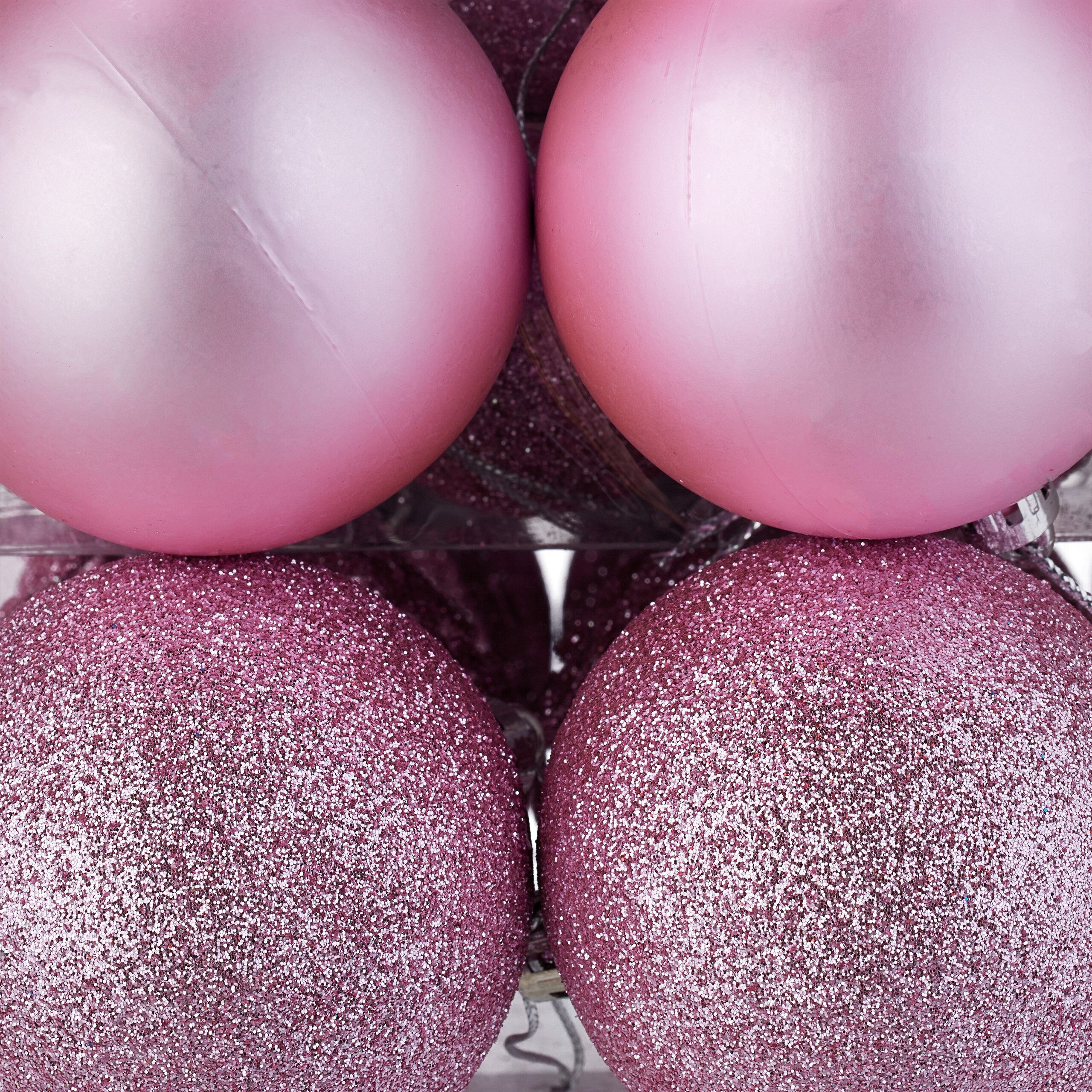 relaxdays Weihnachtsbaumkugel Weihnachtskugeln im 50er Set (50 St), Rosa