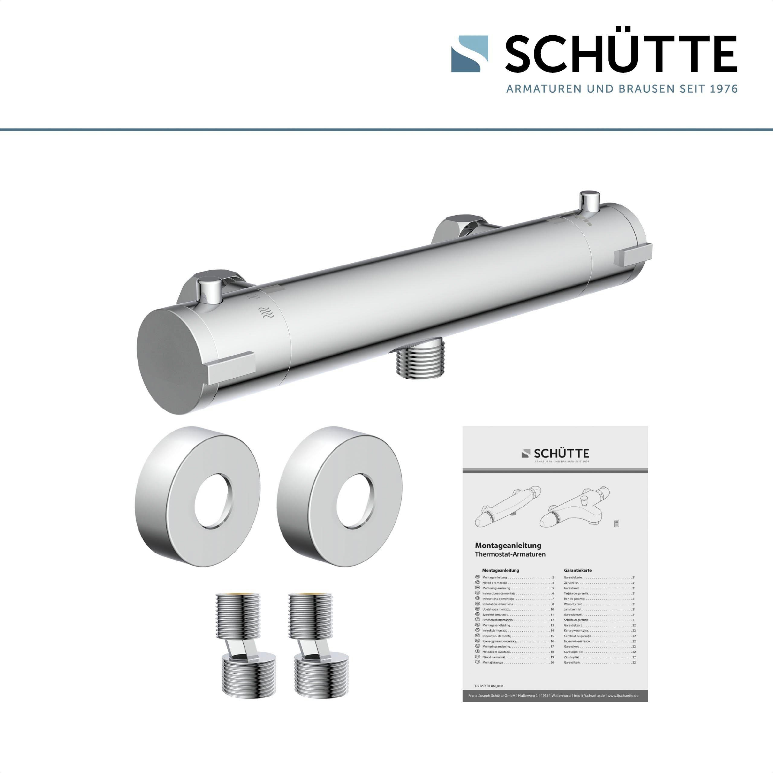 Duscharmatur London Thermostat, mit Dusche, Duschthermostat Schütte chromfarben Mischbatterie