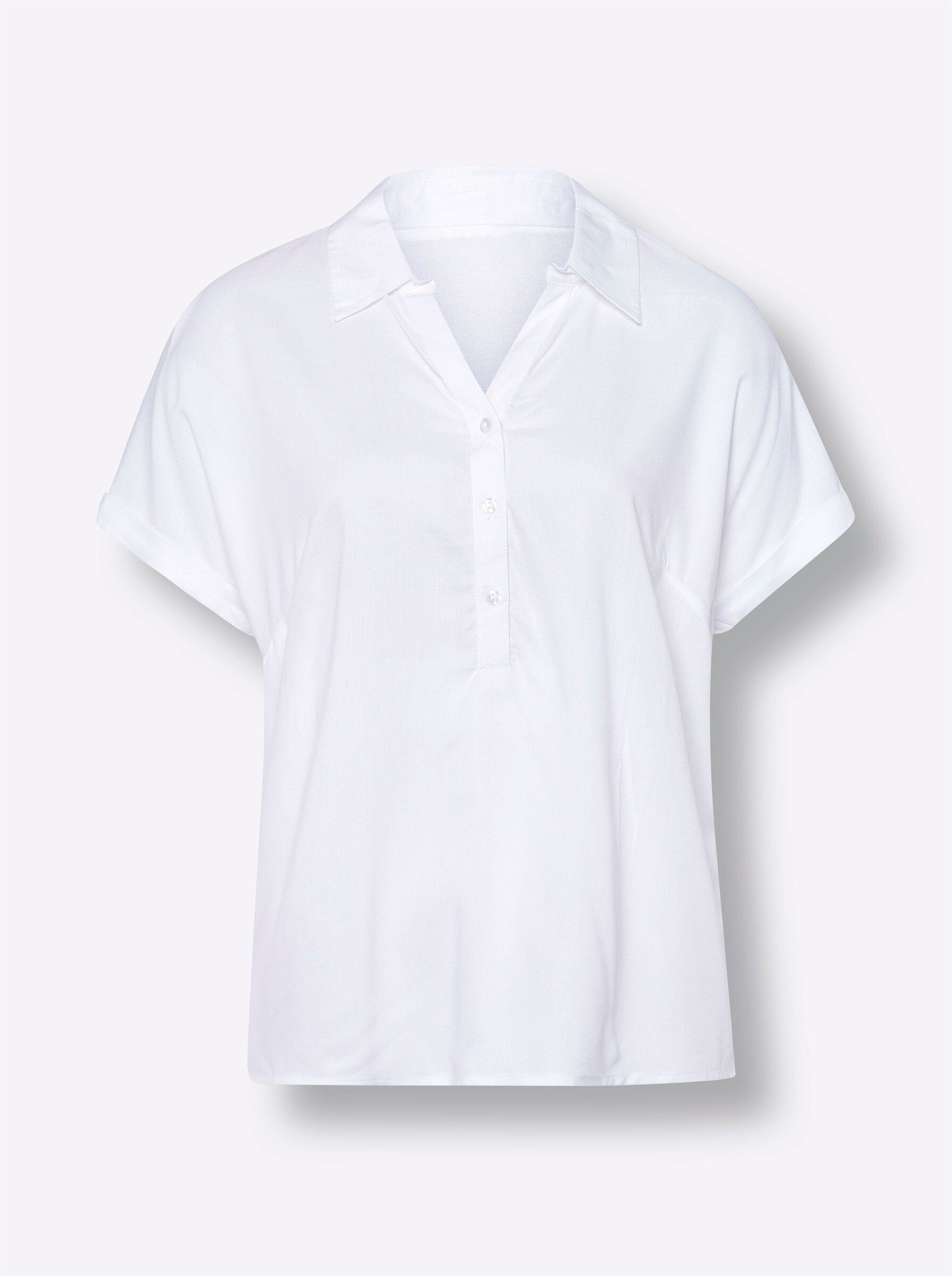 Sieh an! Klassische Bluse Kurzarmbluse .