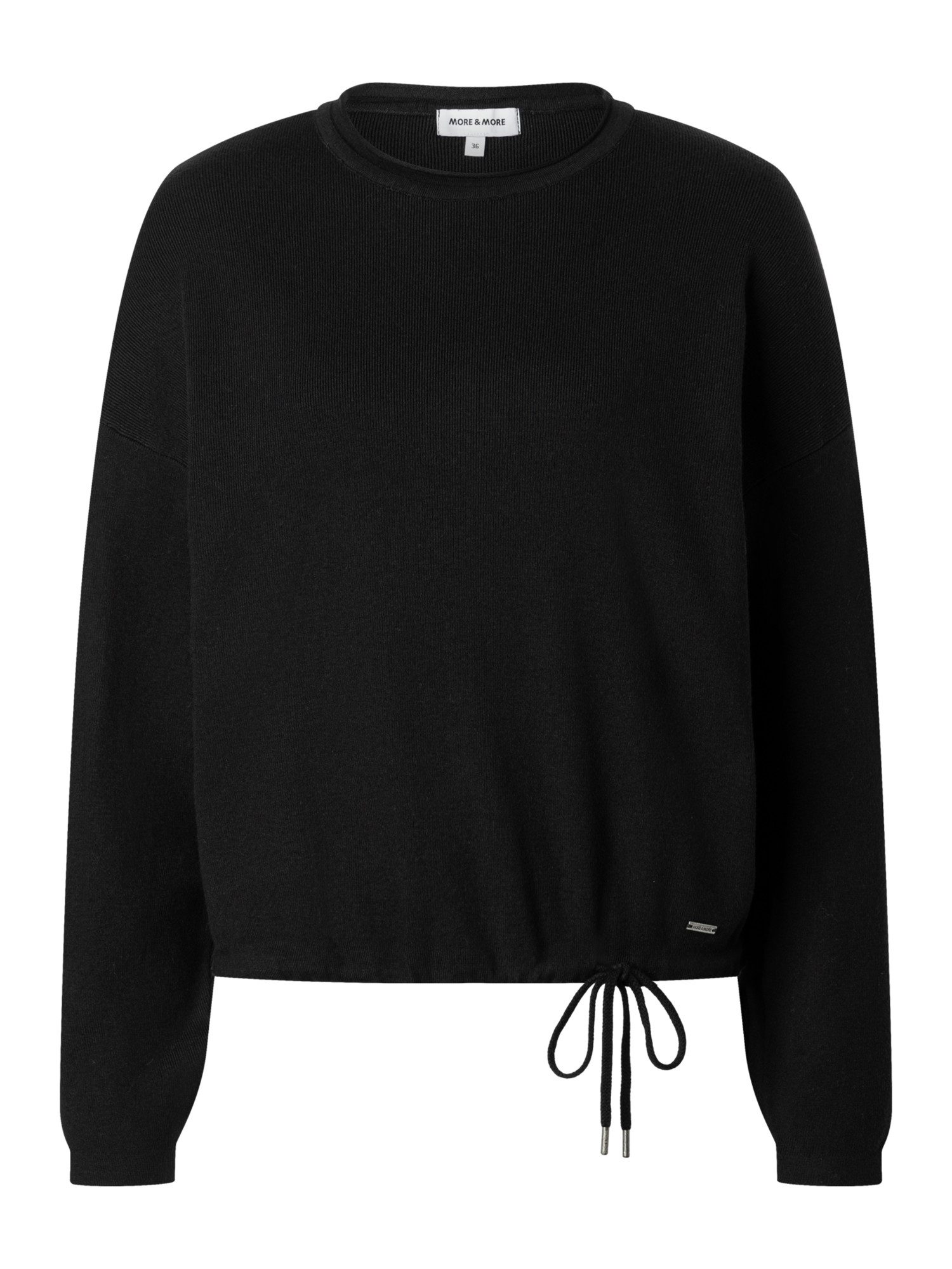 MORE&MORE Rundhalspullover lockerer Strickpullover, Tunnelzug