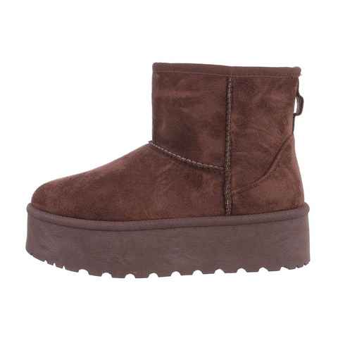 Ital-Design Damen Snowboots Freizeit Snowboots Flach Plateaustiefeletten Winterboots