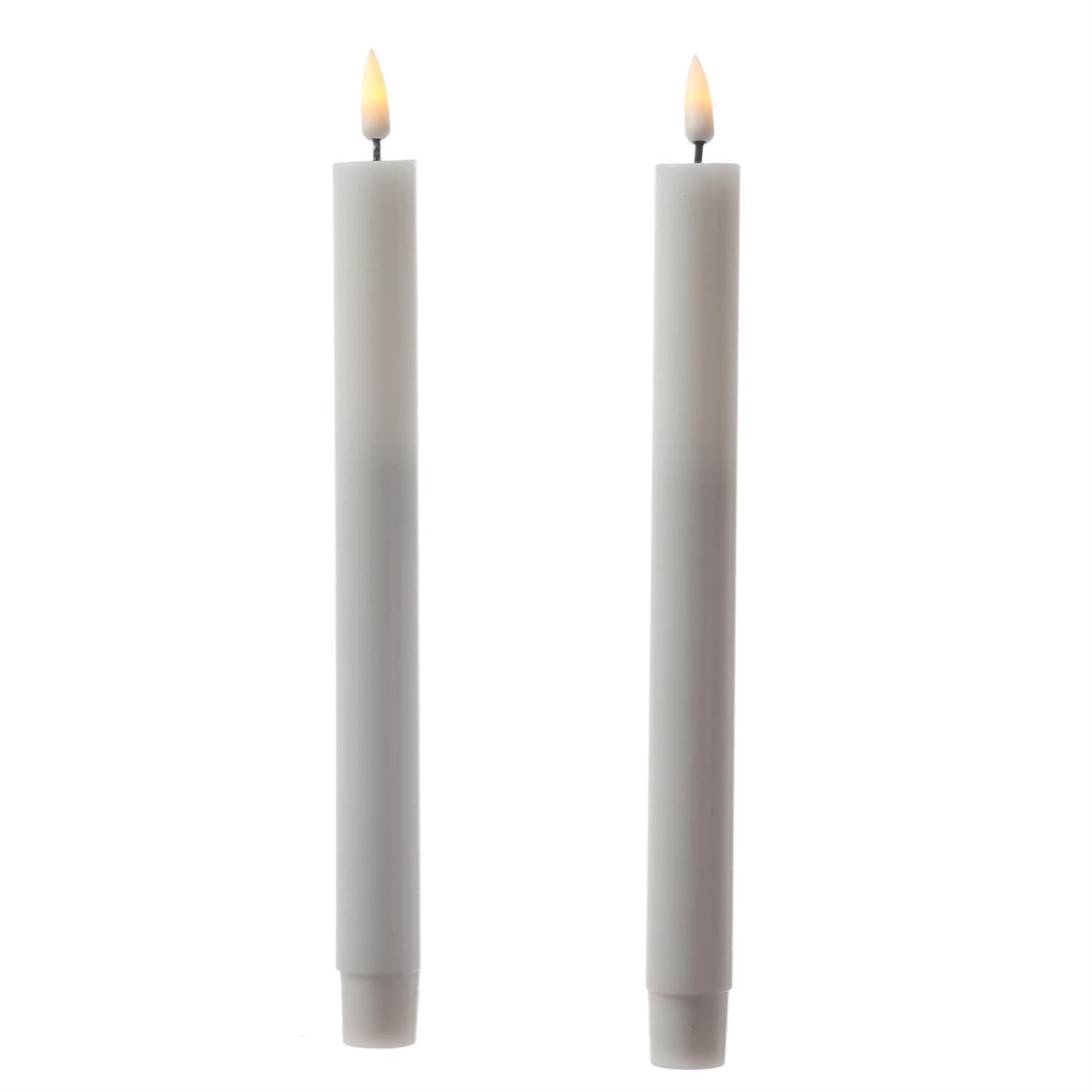 Deluxe Homeart LED-Kerze LED Stabkerzen Mia Tafelkerzen Echtwachs flackernd günstig online kaufen