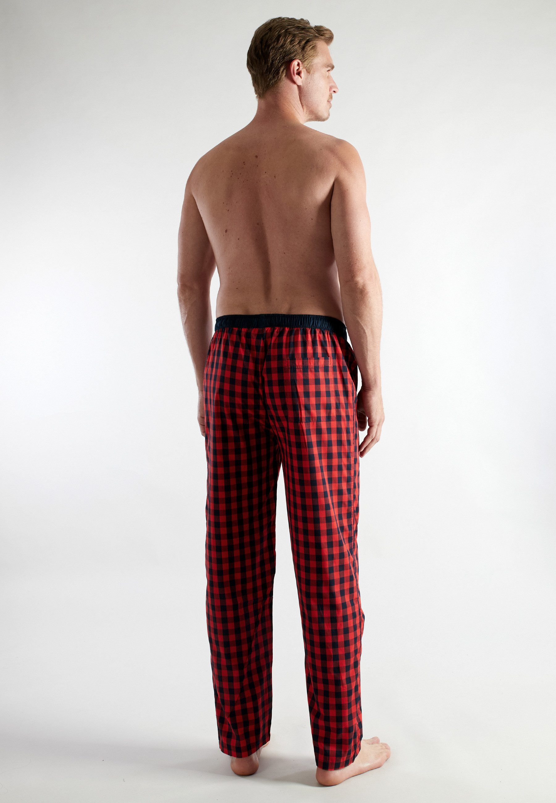 CECEBA Schlafhose CECEBA Herren Lange-Hose rot kariert (1-tlg)