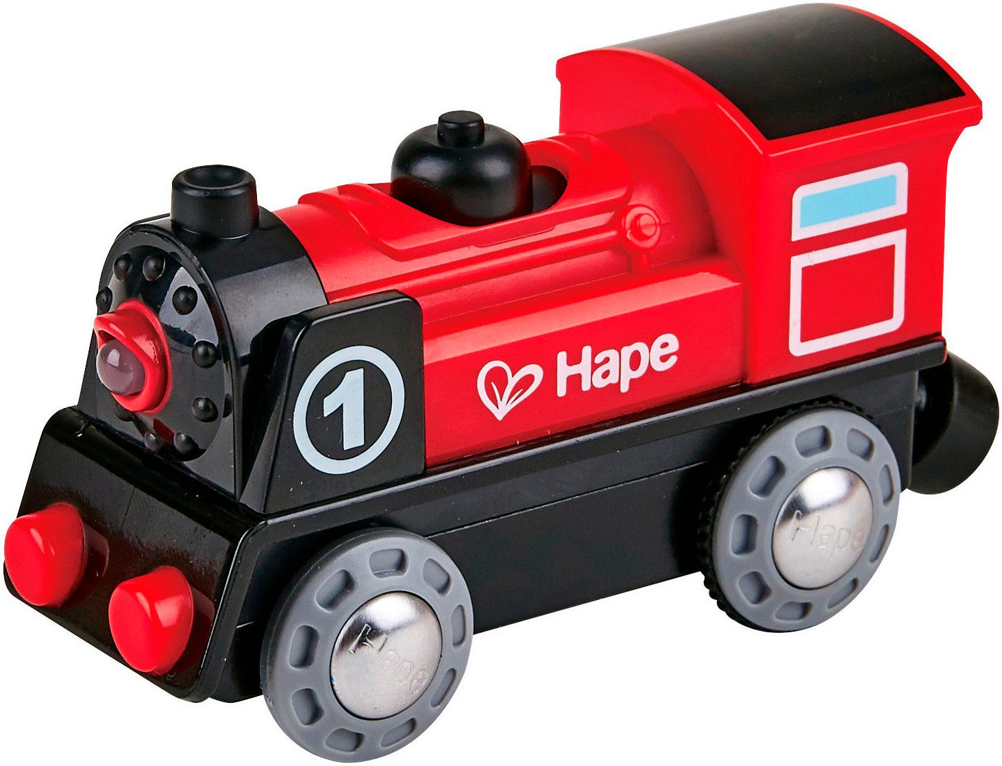 Hape Spielzeugeisenbahn-Lokomotive Batteriebetriebene Lokomotive Nr. 1, mit Licht- und Soundeffekt
