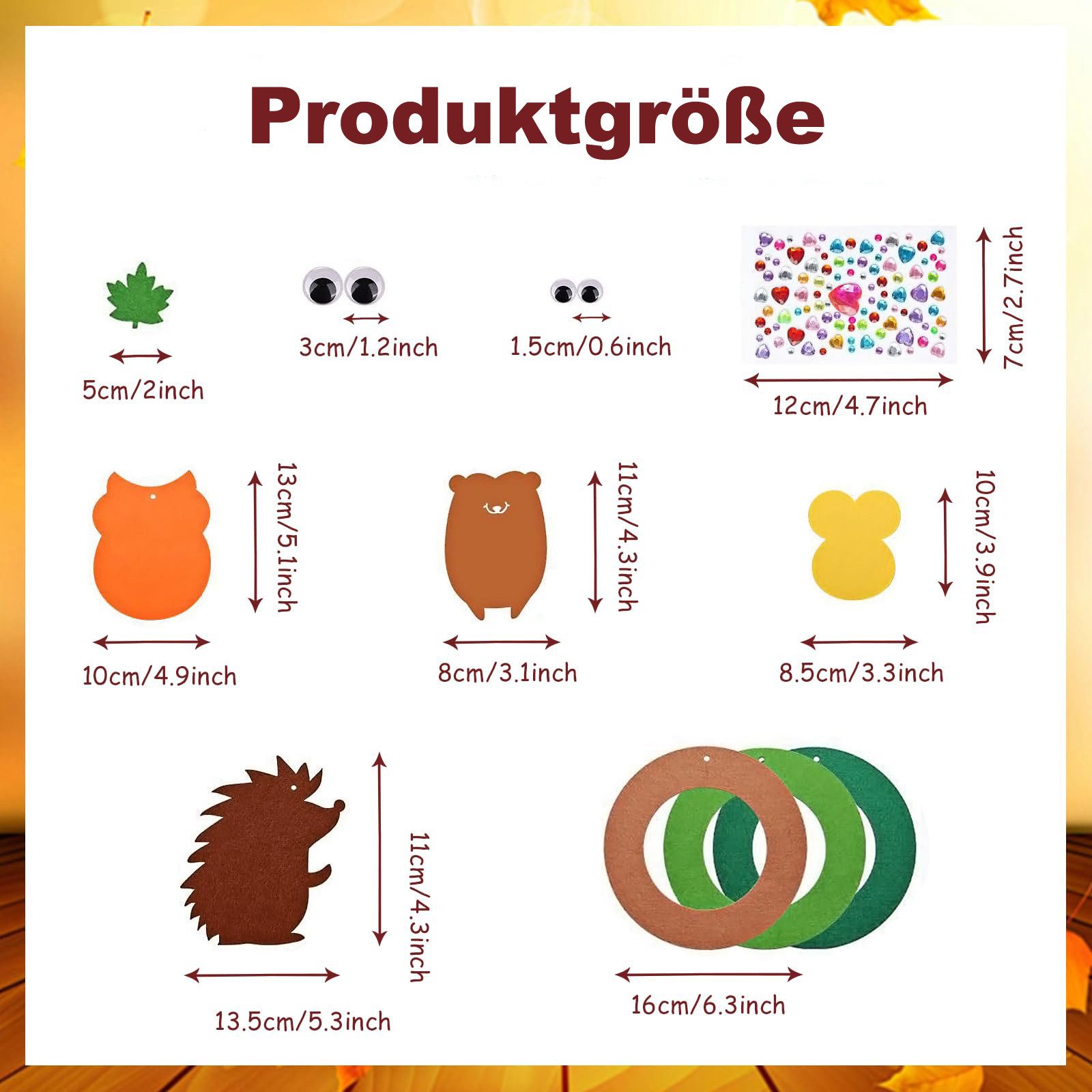 Coonoor Hängedekoration Bastelset für den Herbst, DIY Eulen & Igel, Ahornbl günstig online kaufen