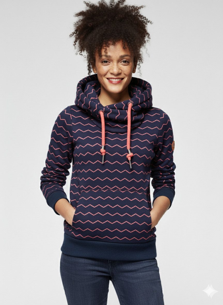 Ragwear Sweatshirt GRIPY BOLD CHEVRON O Hoodie mit hochschießendem Schalkra günstig online kaufen