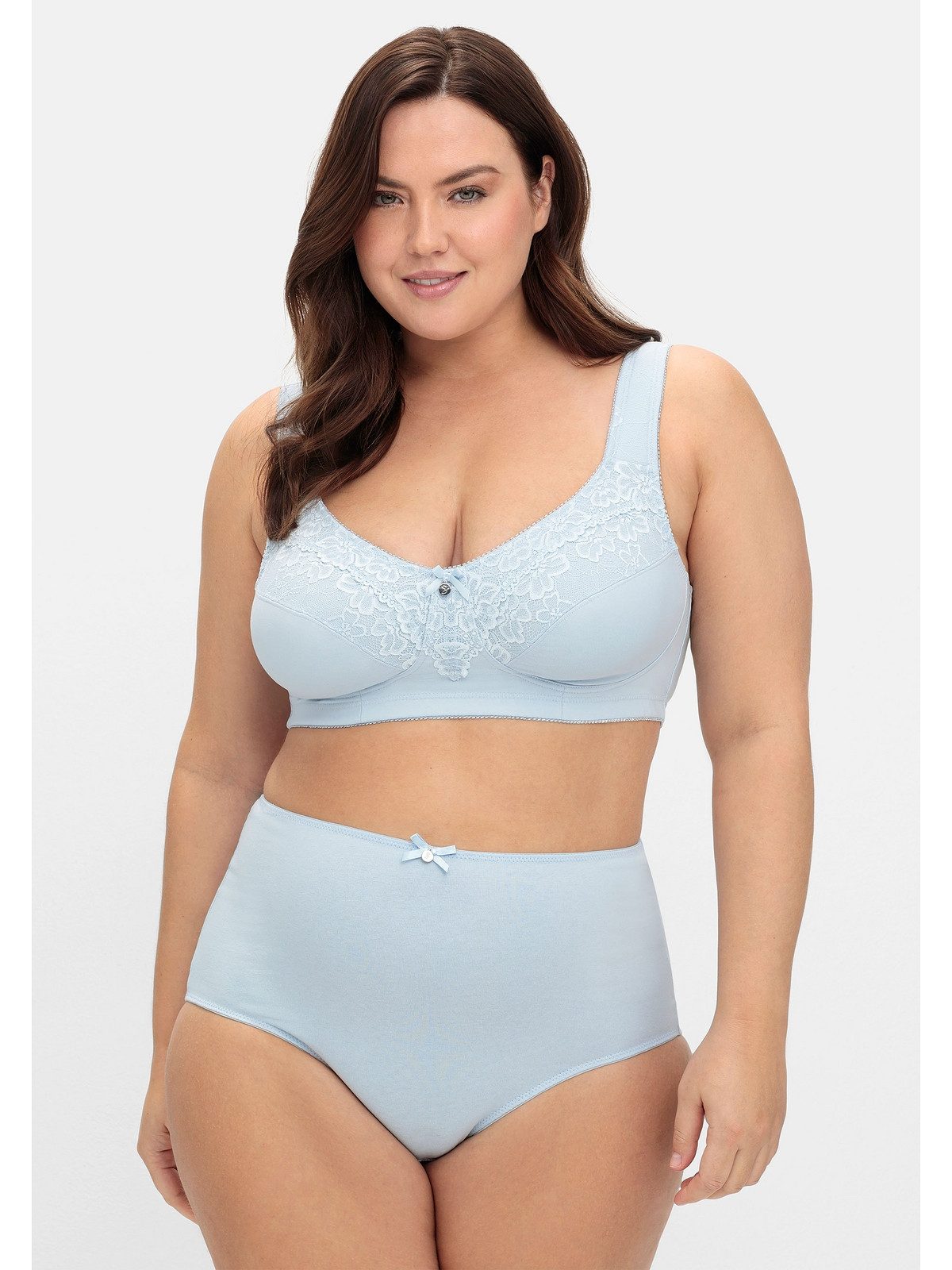 Sheego Bügelloser BH Große Größen mit Spitze und stützendem Meshfutter