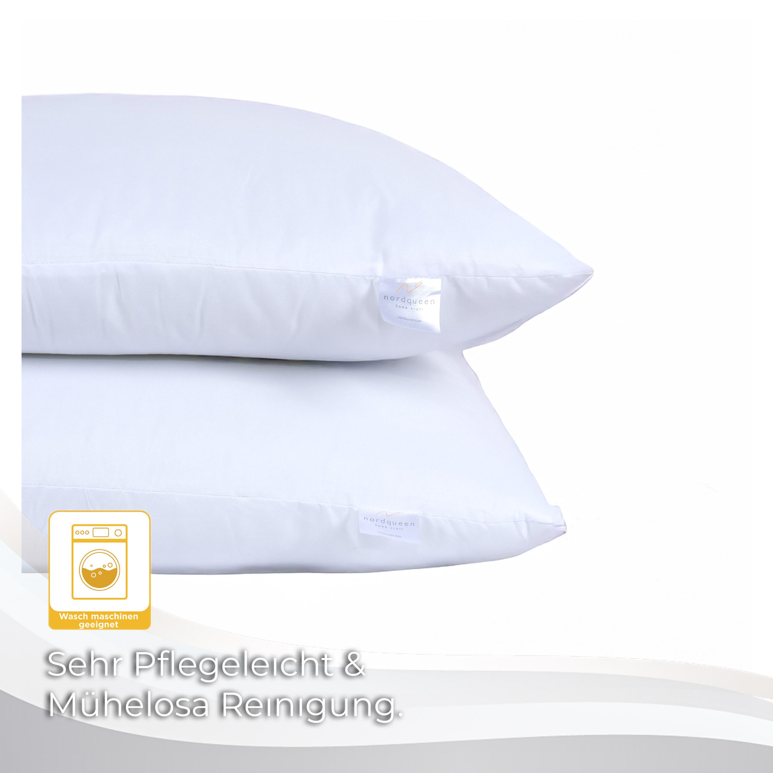 Nordqueen Schlafkissen Nordqueen ergonomisches Mikrofaser Kissen 80x80 cm