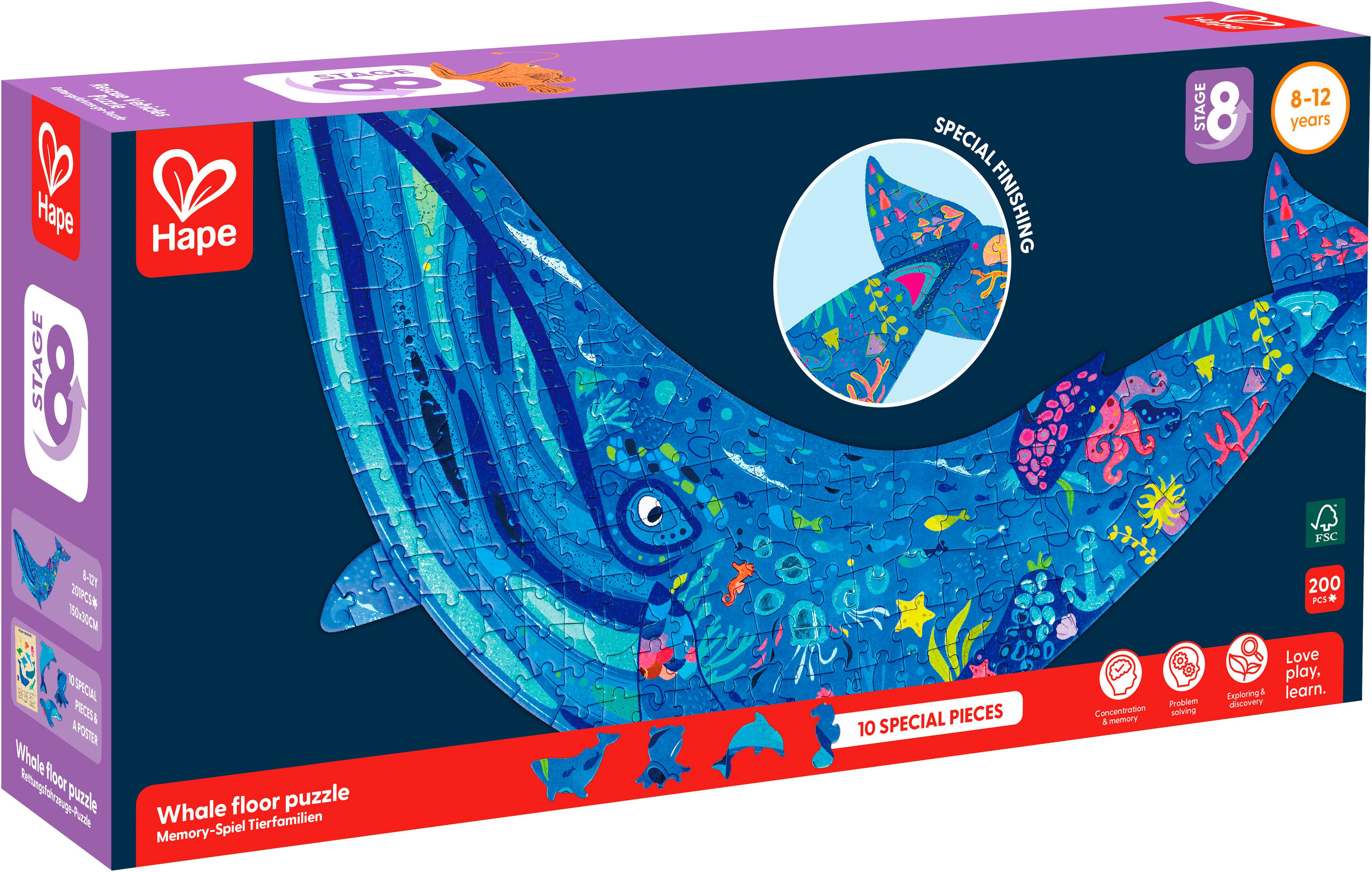 Hape Konturenpuzzle Meerestiere, 200 Puzzleteile günstig online kaufen