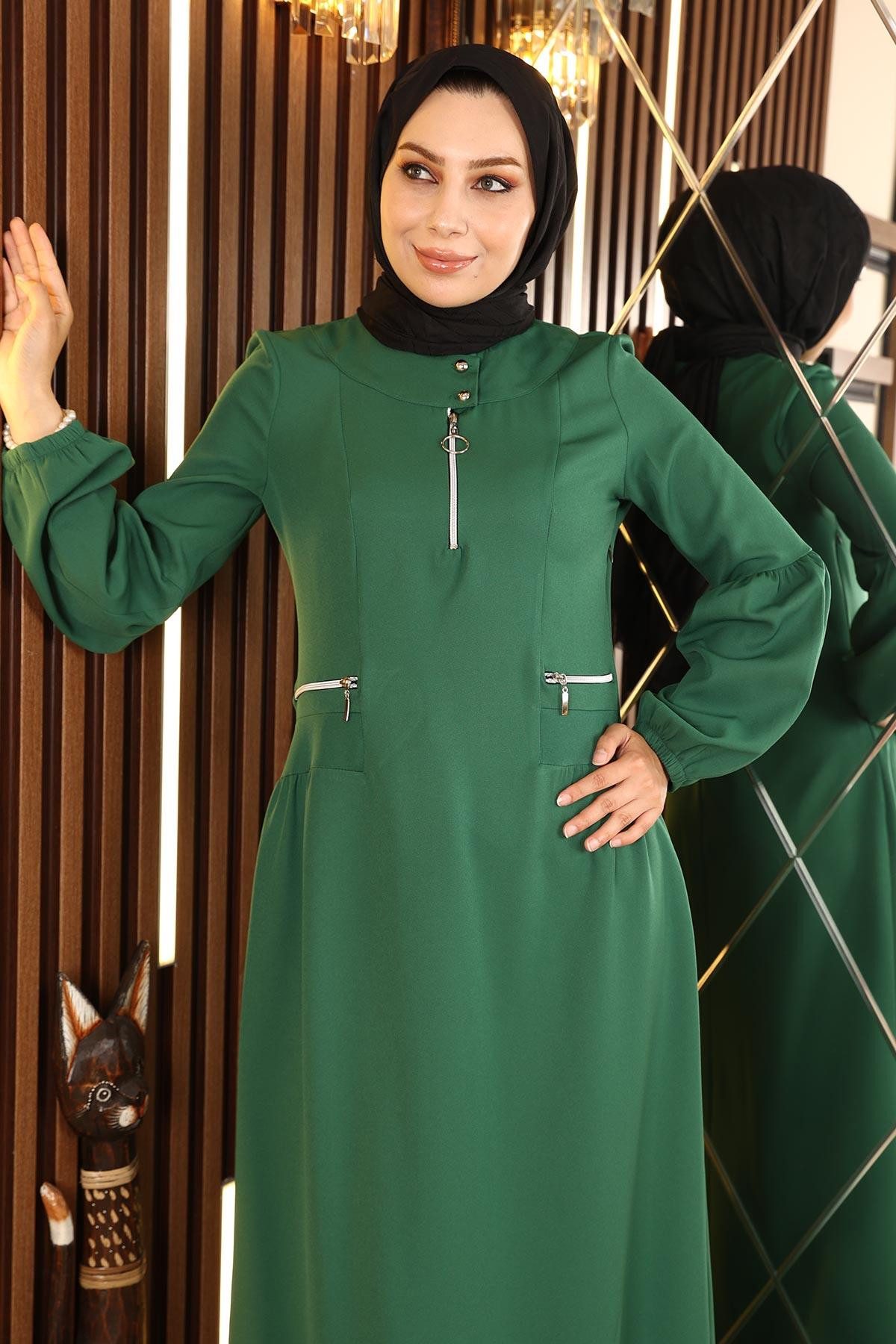 MODAMİHRAM Maxikleid Reißverschluss Kleid günstig online kaufen