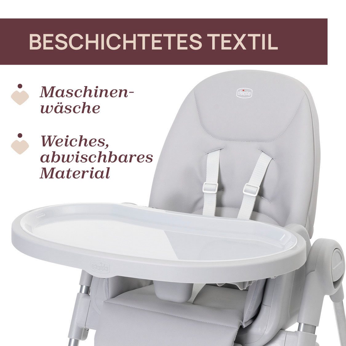 Chicco Hochstuhl Polly Armonia Steel, mit Essbrett