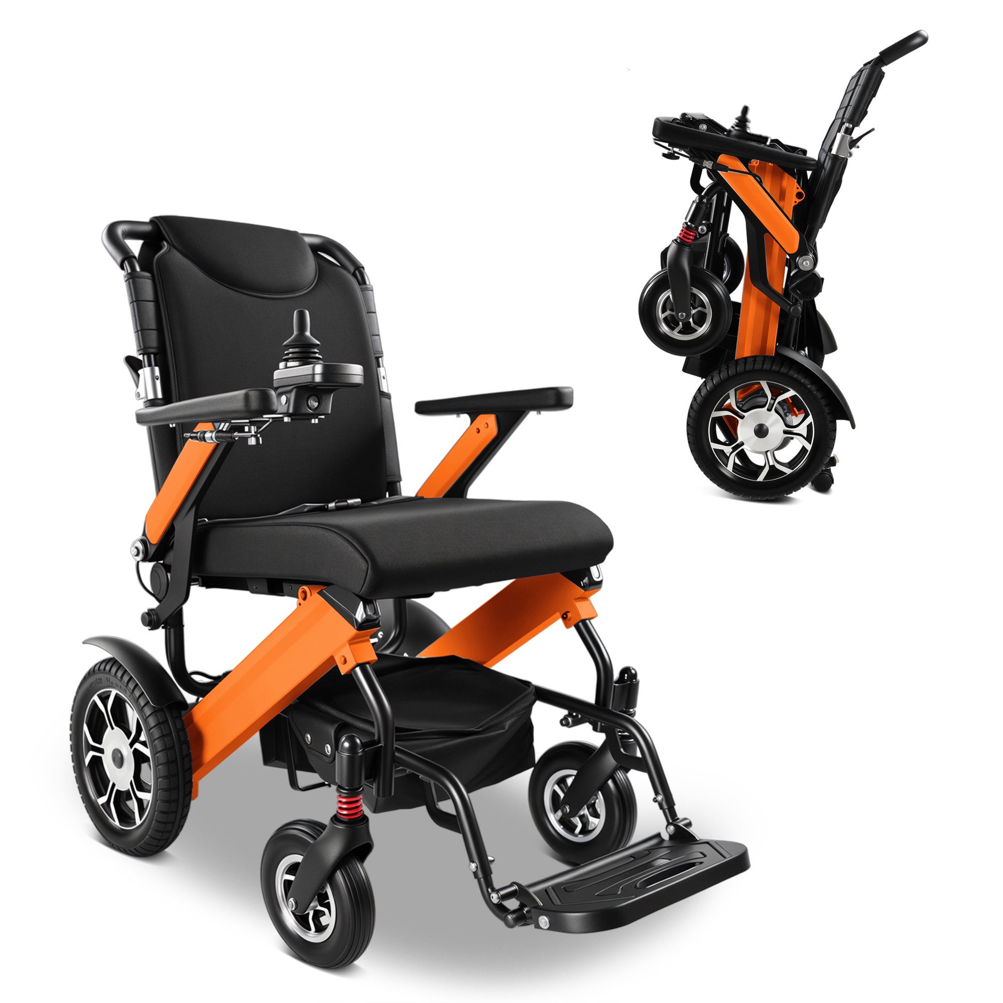 Vankel Elektrorollstuhl klappbar leicht elektr. Rollstuhl 500W, max.25 km max.150 kg, mit 12° Steigfähigkeit, austauschbarem Akku & 360°-Joystick