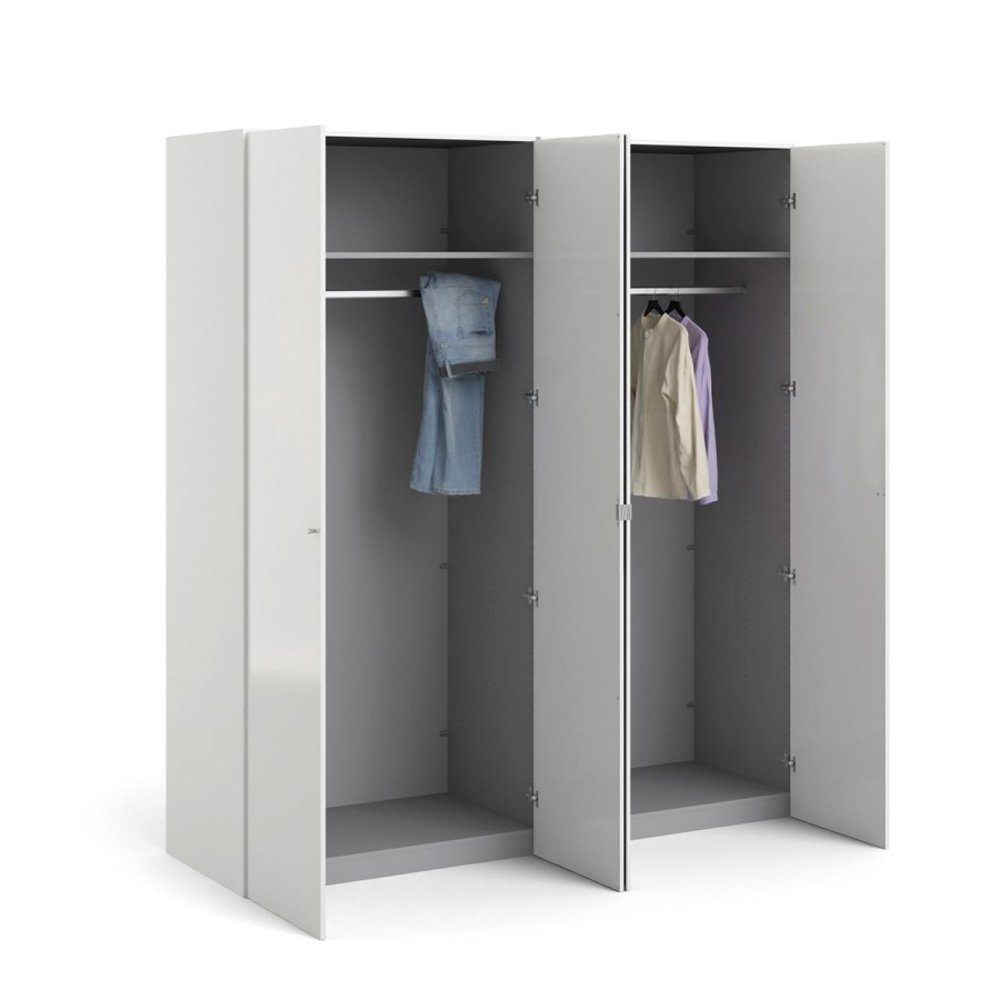 ebuy24 Kleiderschrank Saskia Kleiderschrank 2 eich 2 (1-St) Spiegeltüren Türen