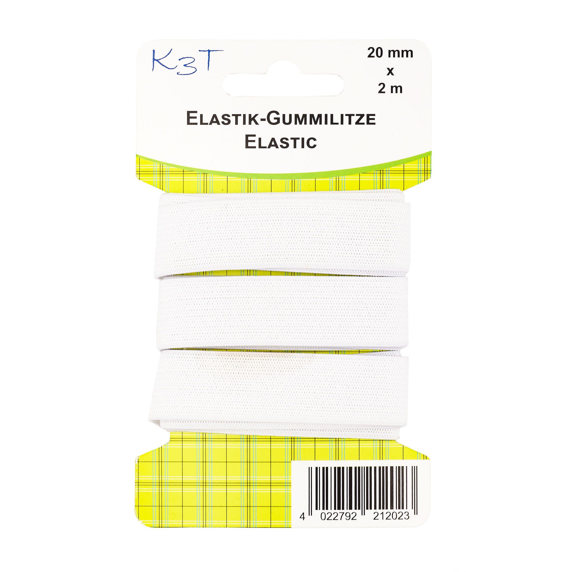 TSI Schreibwaren Gummiband Elastik-Gummilitze, 20mm x 2m, weiß
