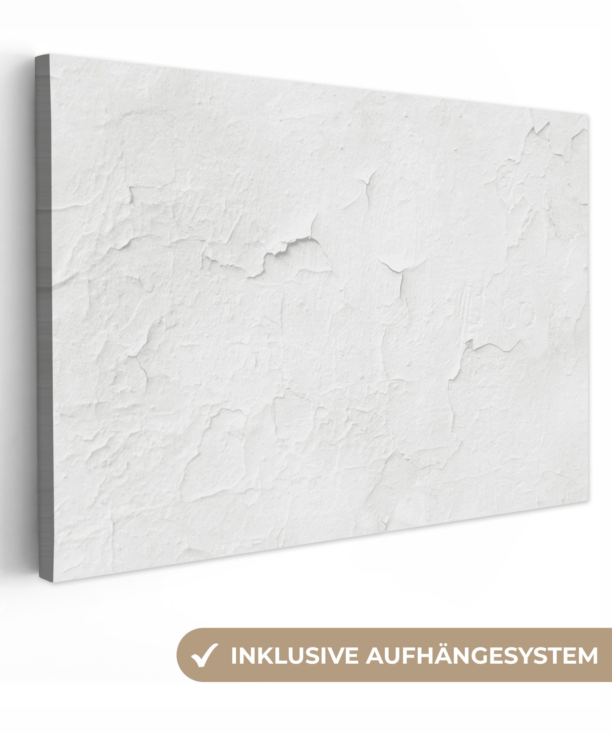 OneMillionCanvasses® Leinwandbild Spachtelmasse - Weiß - Textur, Fotodruck günstig online kaufen