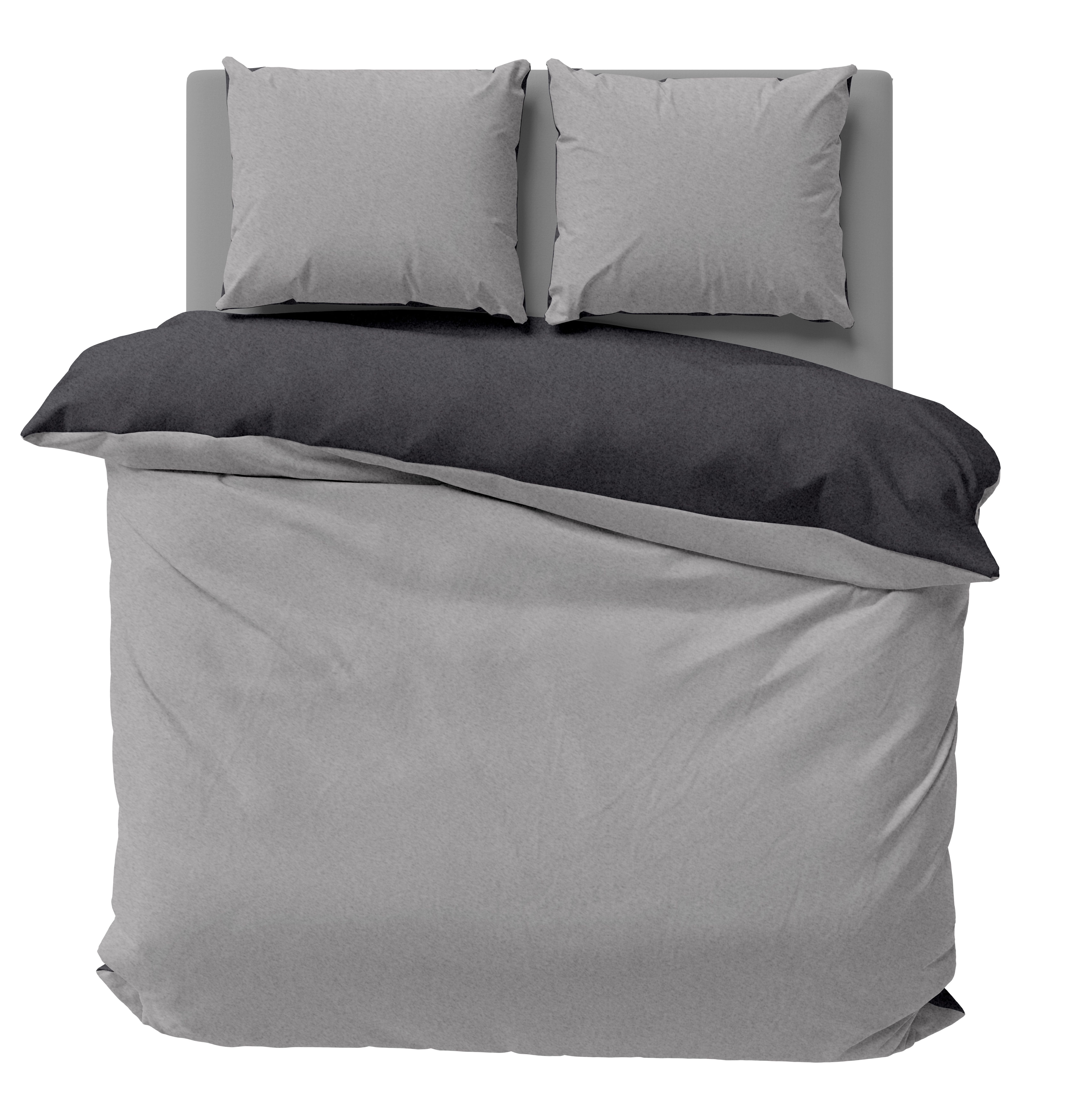 One Home Bettwäsche Doubleface Unifarben, Fleece, 3 teilig, Wende modern, kuschelig flauschig warm weich Winter Doppelbett