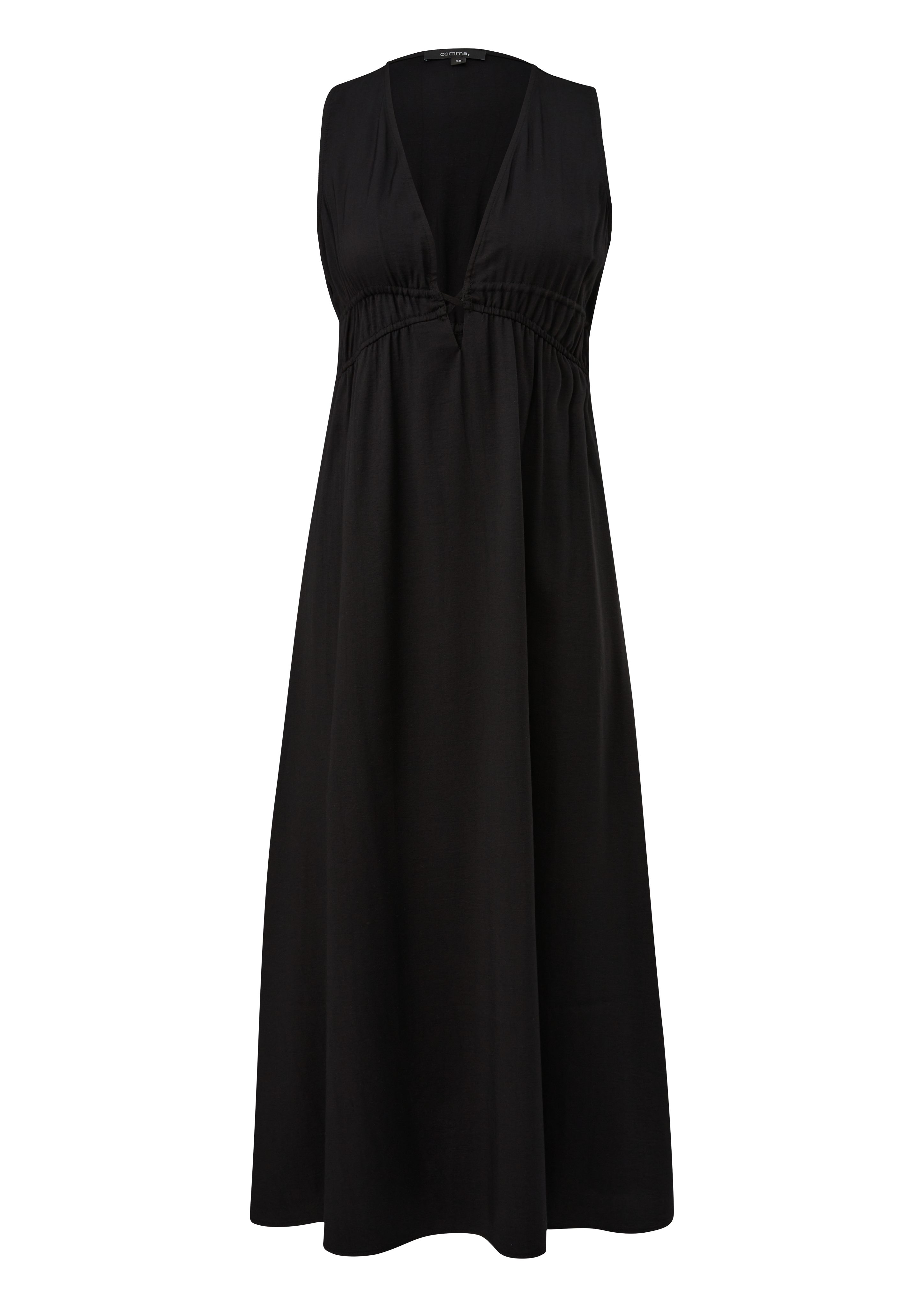 Comma Maxikleid Kleid mit elastischem Bund Gummizug