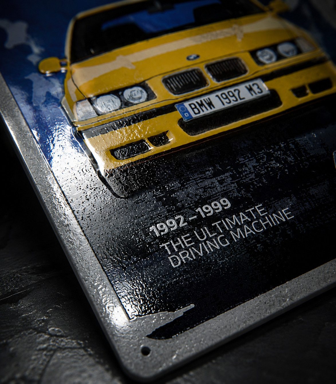 BMW Metallschild BMW Blechschild M3 E36 20x30cm Metallschild Retro Deko Schild, (1 St)