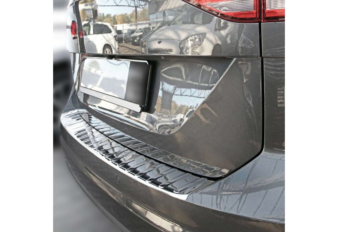 RECAMBO Ladekantenschutz für VW TOURAN II 5T ab 2015- Stoßstangenschutz, V2A rostfrei, Exklusive Optik, praktischer Schutz & perfekte Passform