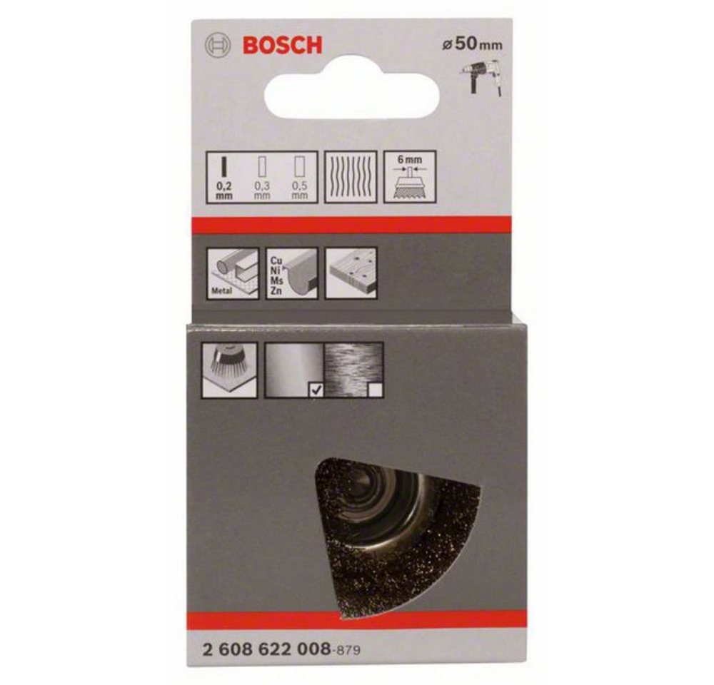 Thumbnail - BOSCH Schleifaufsatz Topfbürste, Messing, gewellter Draht, 50 mm, 0.2