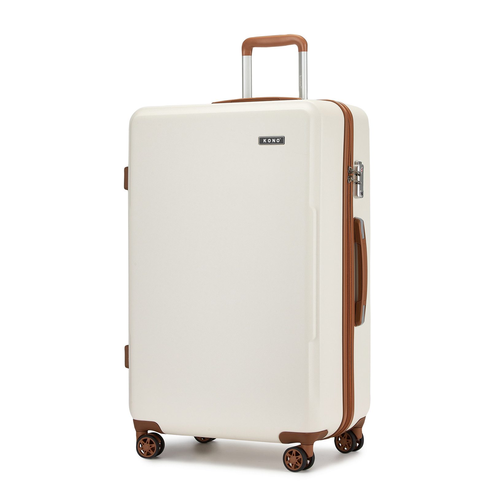 KONO Handgepäck-Trolley Koffer, PC + ABS Hartschale, TSA-Schloss, Doppel-Spinnräder