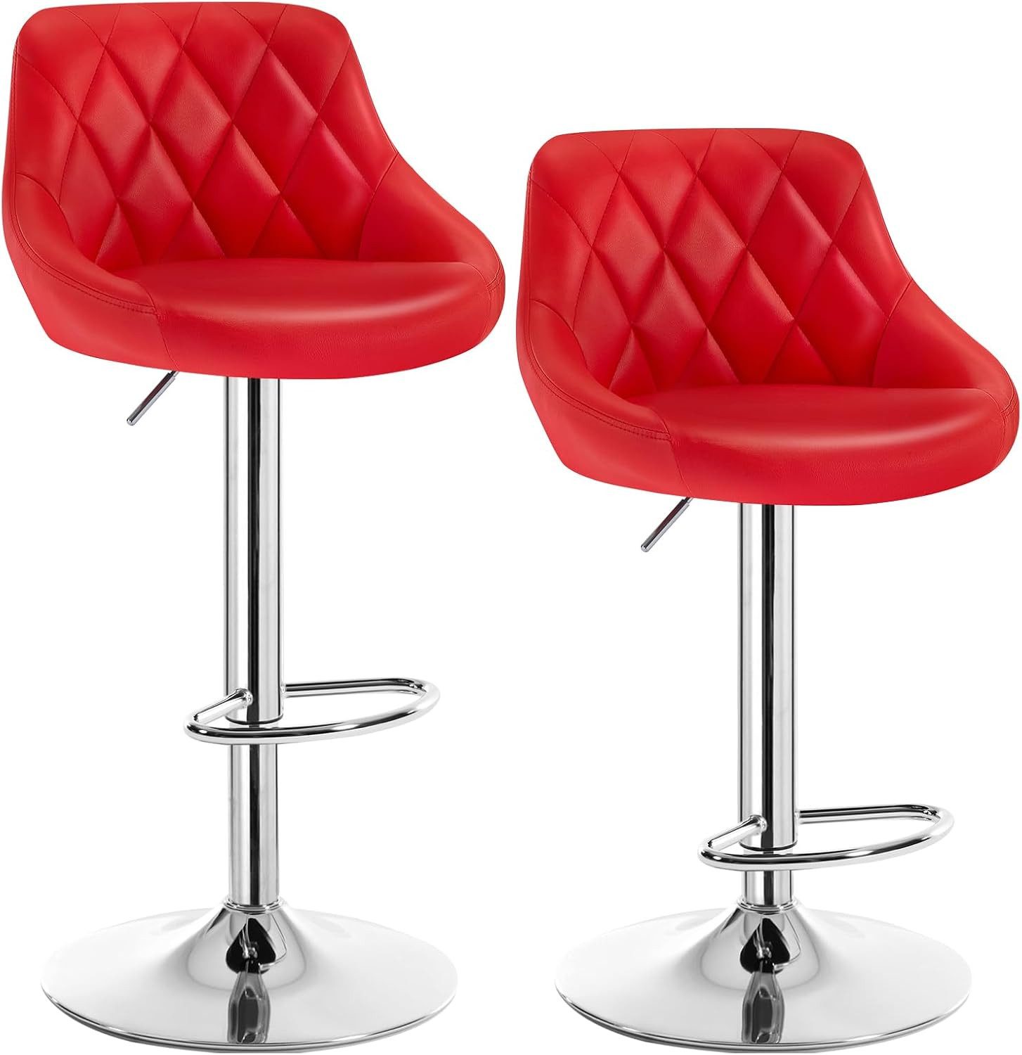 Woltu Barhocker (2 St), gut gepolstert, Kunstleder, Höhenverstellbar, Drehbar