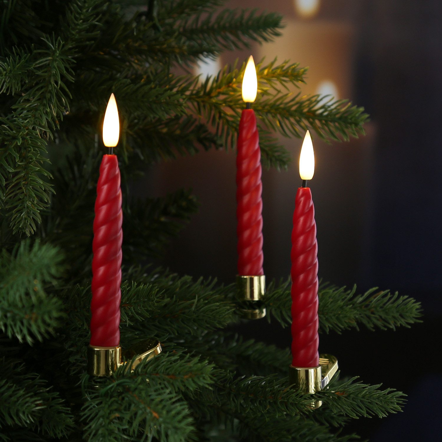 MARELIDA LED-Christbaumkerzen TWIST 10 gedrehte Baumkerzen günstig online kaufen