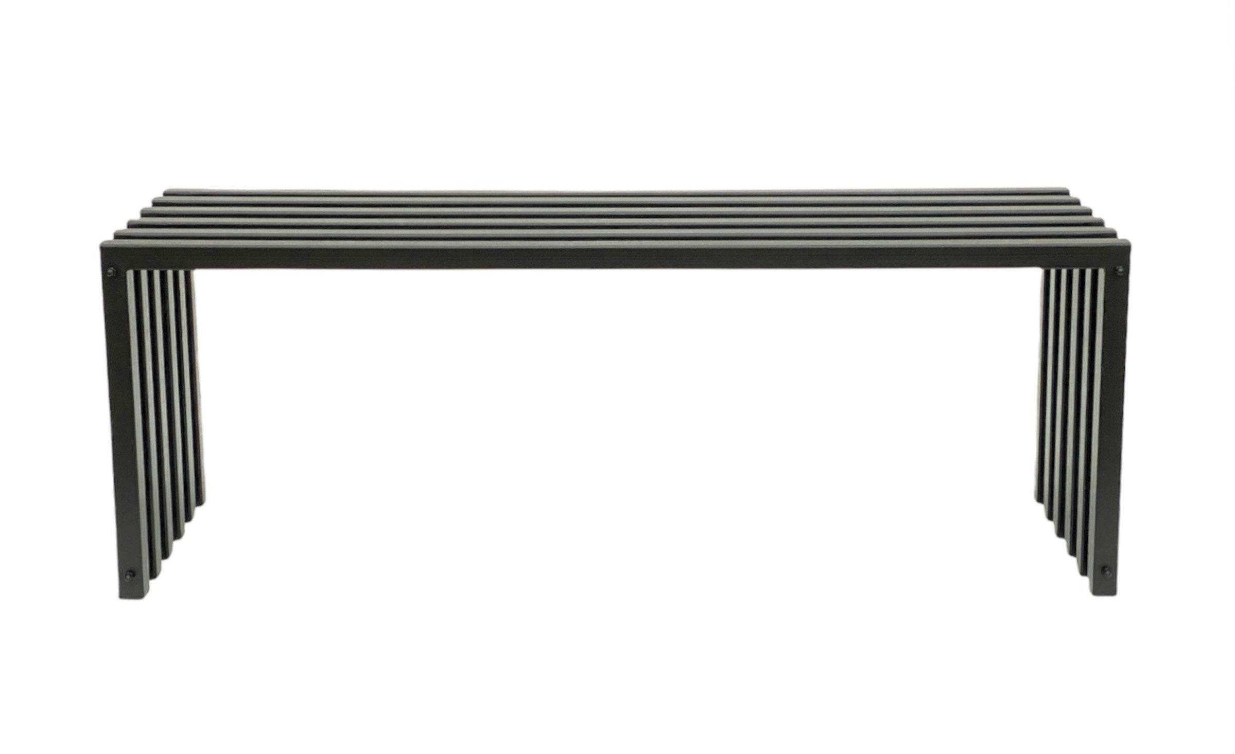 DanDiBo Gartenbank Metall Massiv Wetterfest Schwarz 60-120 cm Sitzbank Ela Parkbank