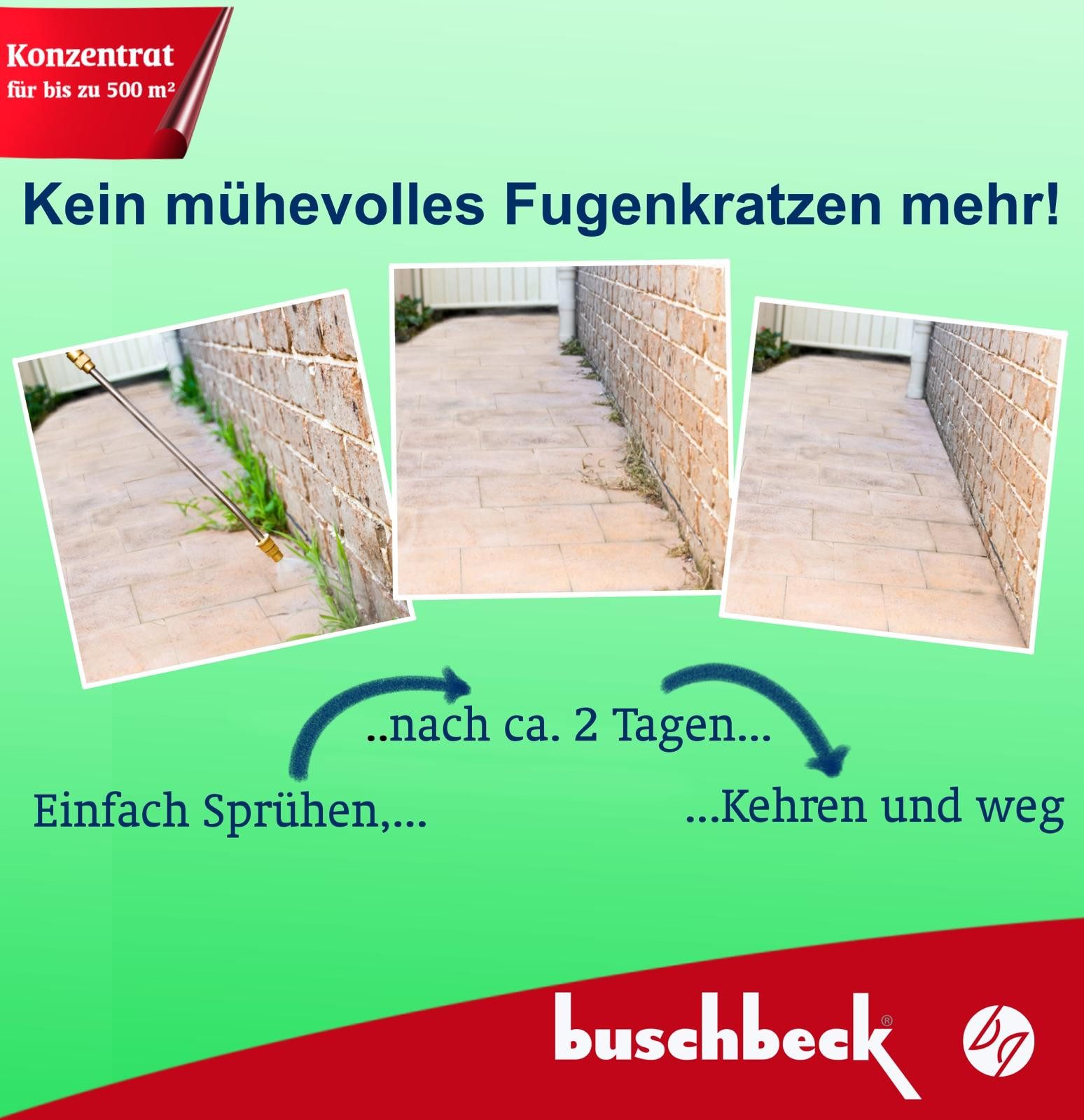 Rohrschneider Unkrautbekämpfungsmittel Buschbeck Unkraut-Stopp – natürlicher Unkrautvernichter bis 500 m²
