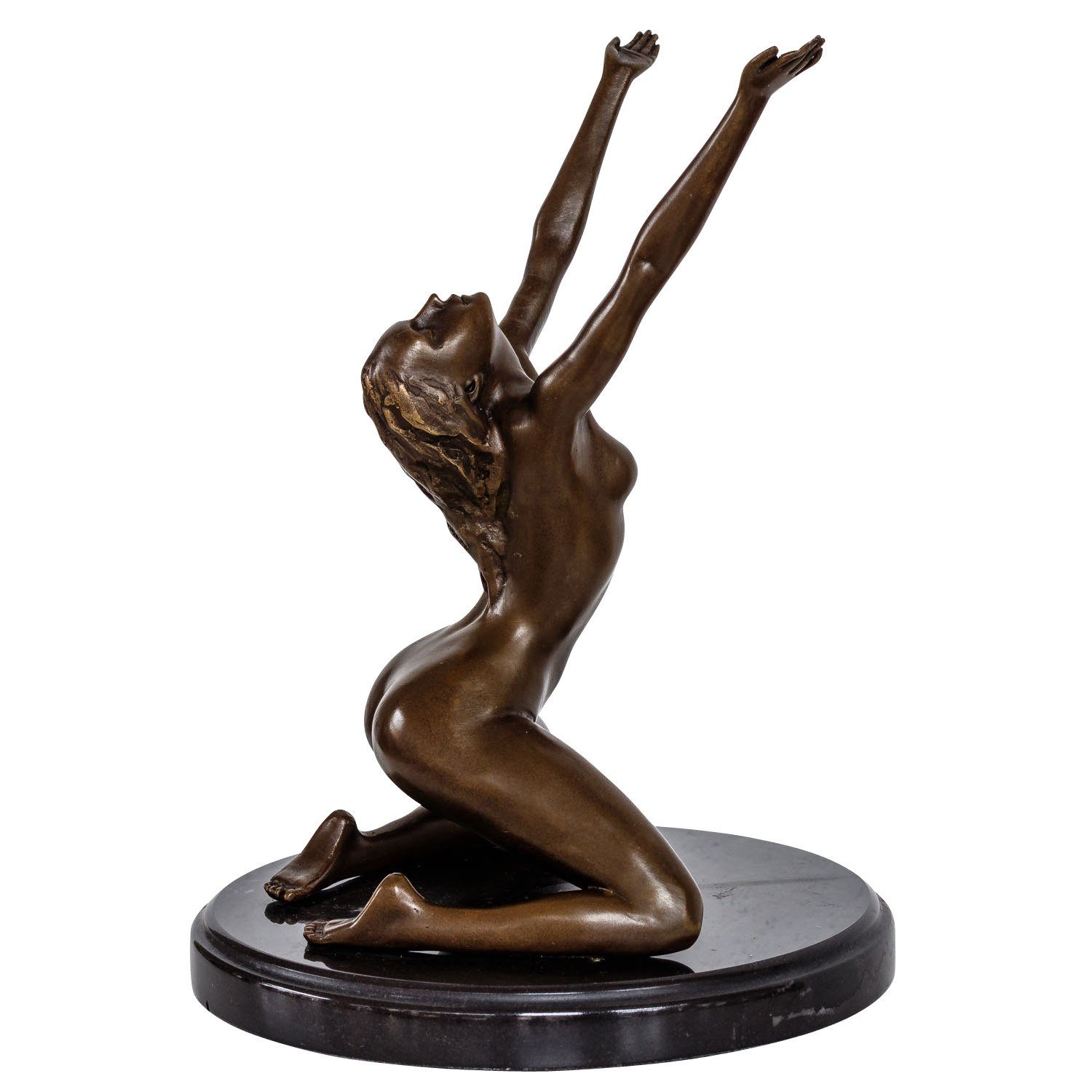 Bronzeskulptur Frau Erotik Kunst im Antik-Stil Bronze Figur Statue 18cm 