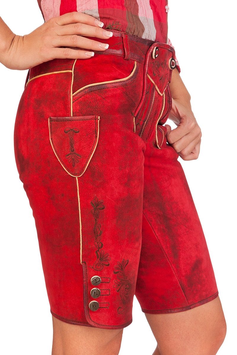 Spieth & Wensky Lederhose Trachtenlederhose Damen - RITA - rubin