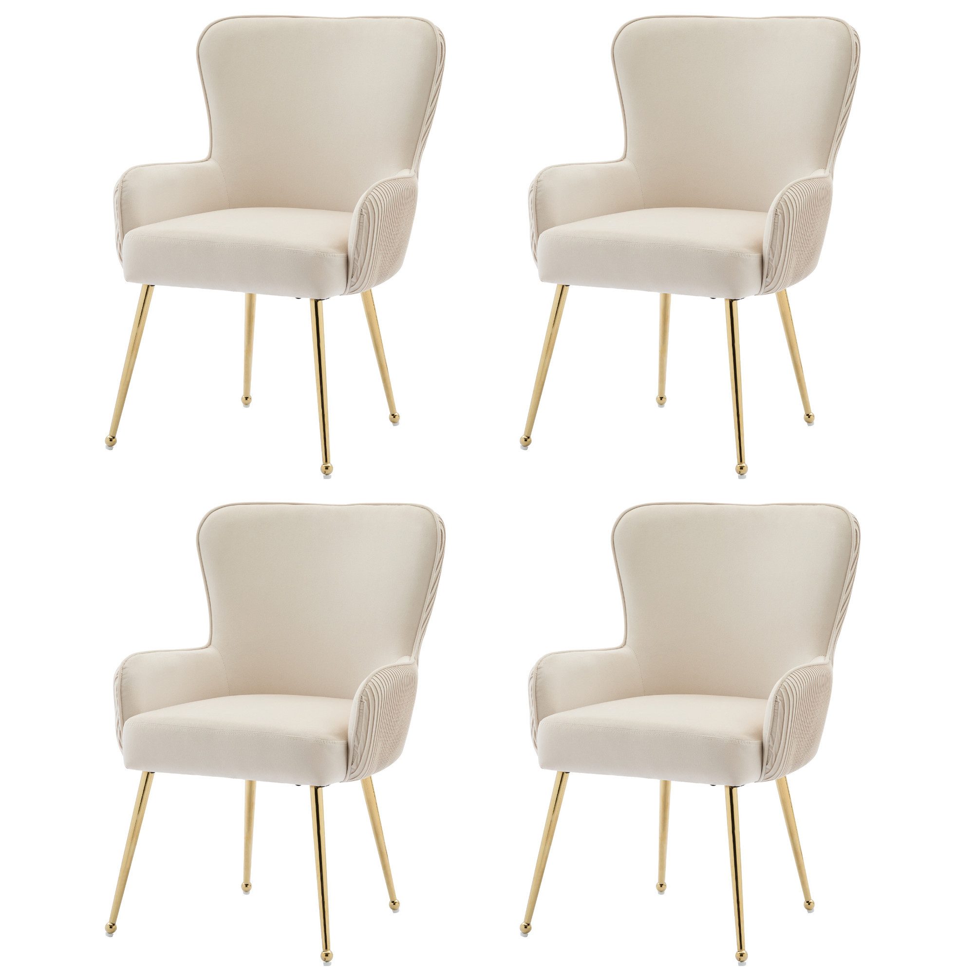 Flieks Esszimmerstuhl (Set, 4 St), 4er Set Polsterstühle mit Armlehnen Wohn günstig online kaufen