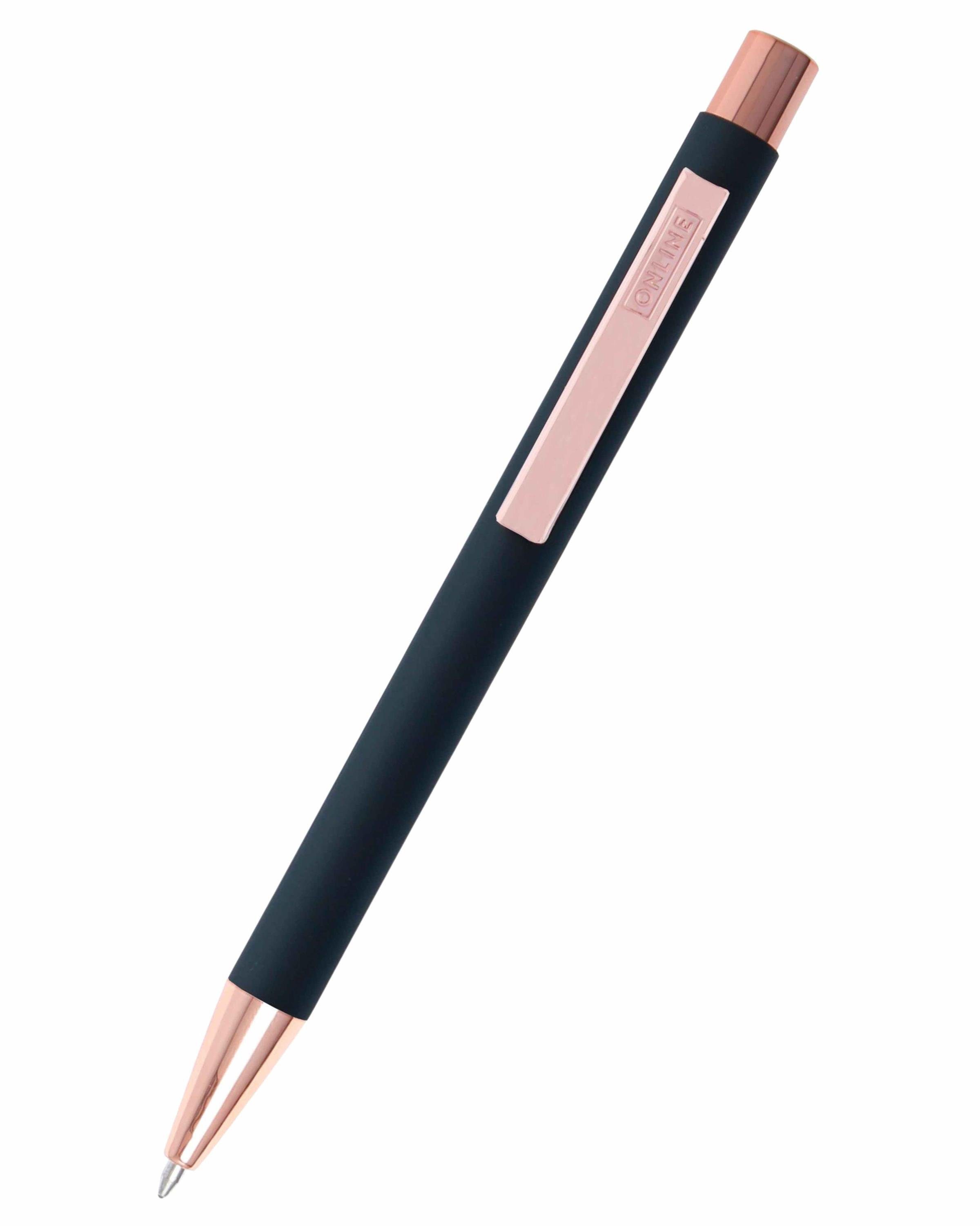 Online Pen Kugelschreiber Soft Metal Druckkugelschreiber, aus Aluminium, mit Softtouch-Feeling Black Rose