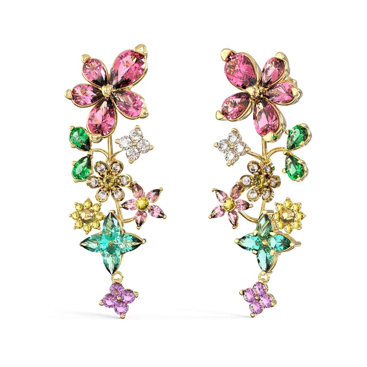 Guess Paar Ohrhänger JUBE06030JWYGMCT/U, für Damen Blumen Goldfarben