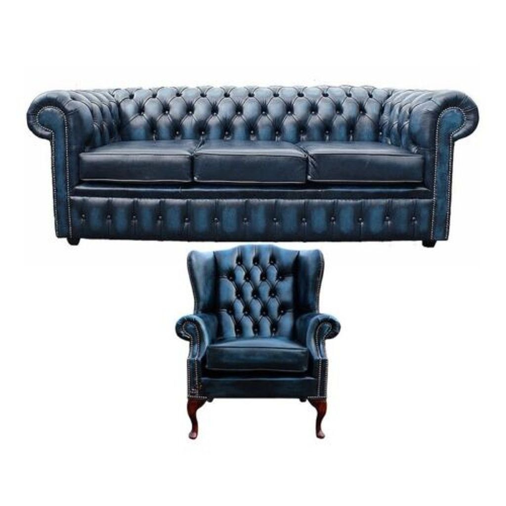 JVmoebel Chesterfield-Sofa, Sofagarnitur Chesterfield Polster Couch Sofa Leder Sitz Garnitur