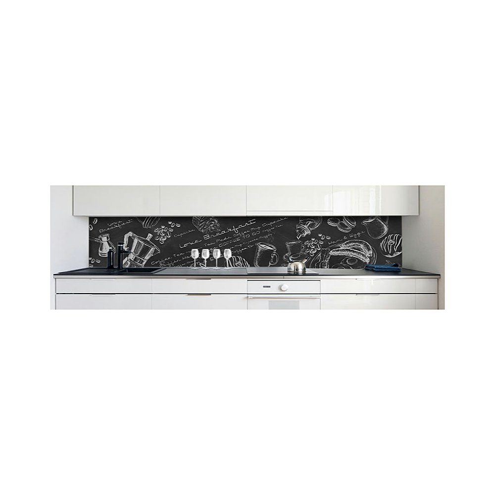DRUCK-EXPERT Küchenrückwand Küchenrückwand Tafelkreide Premium selbstklebend Hart-PVC mm 0,4