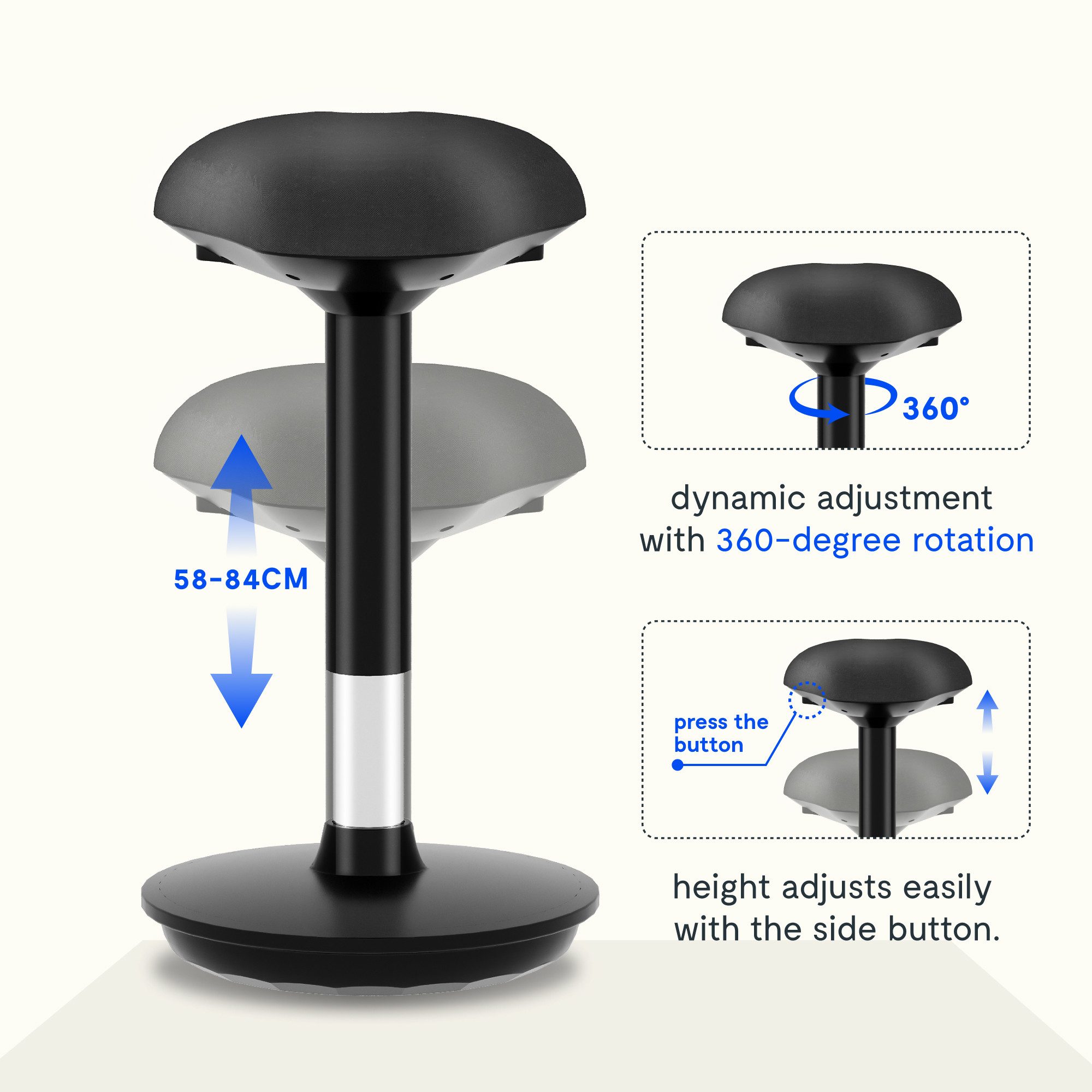 FLEXISPOT Arbeitshocker Drehhocker mit Gummifuß (1 St), Flexispot Bürostuhl günstig online kaufen