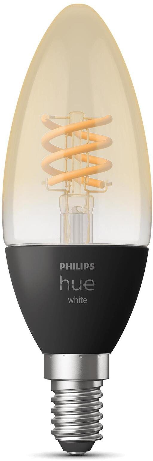 Philips Hue LED-Filament White Kerze Einzelpack E14, St., 1 Warmweiß E14 Filament 300lm