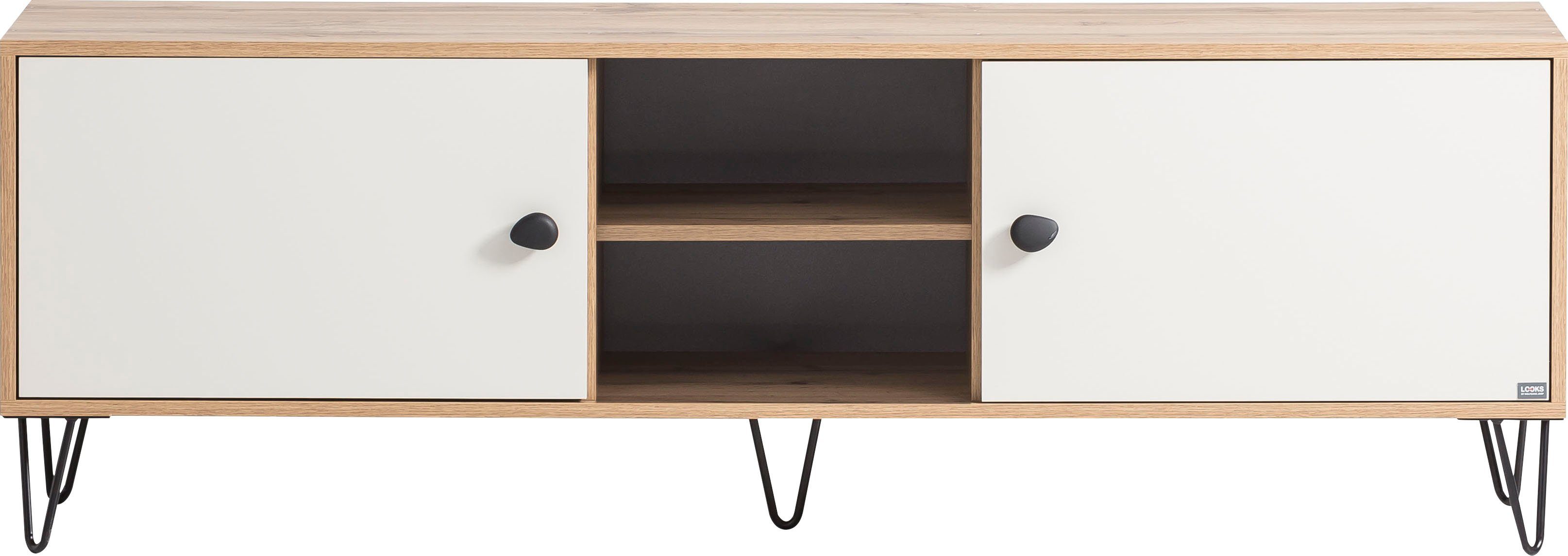 LOOKS by Wolfgang Joop TV-Board Looks Organic, Mit hochwertigen Metallbeschlägen und Softclose-Scharnieren
