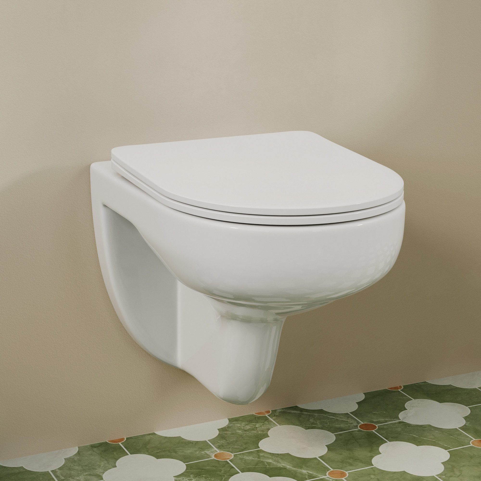HOROW Tiefspül-WC Hänge WC, Wand-WC Spülrandlos, günstig online kaufen
